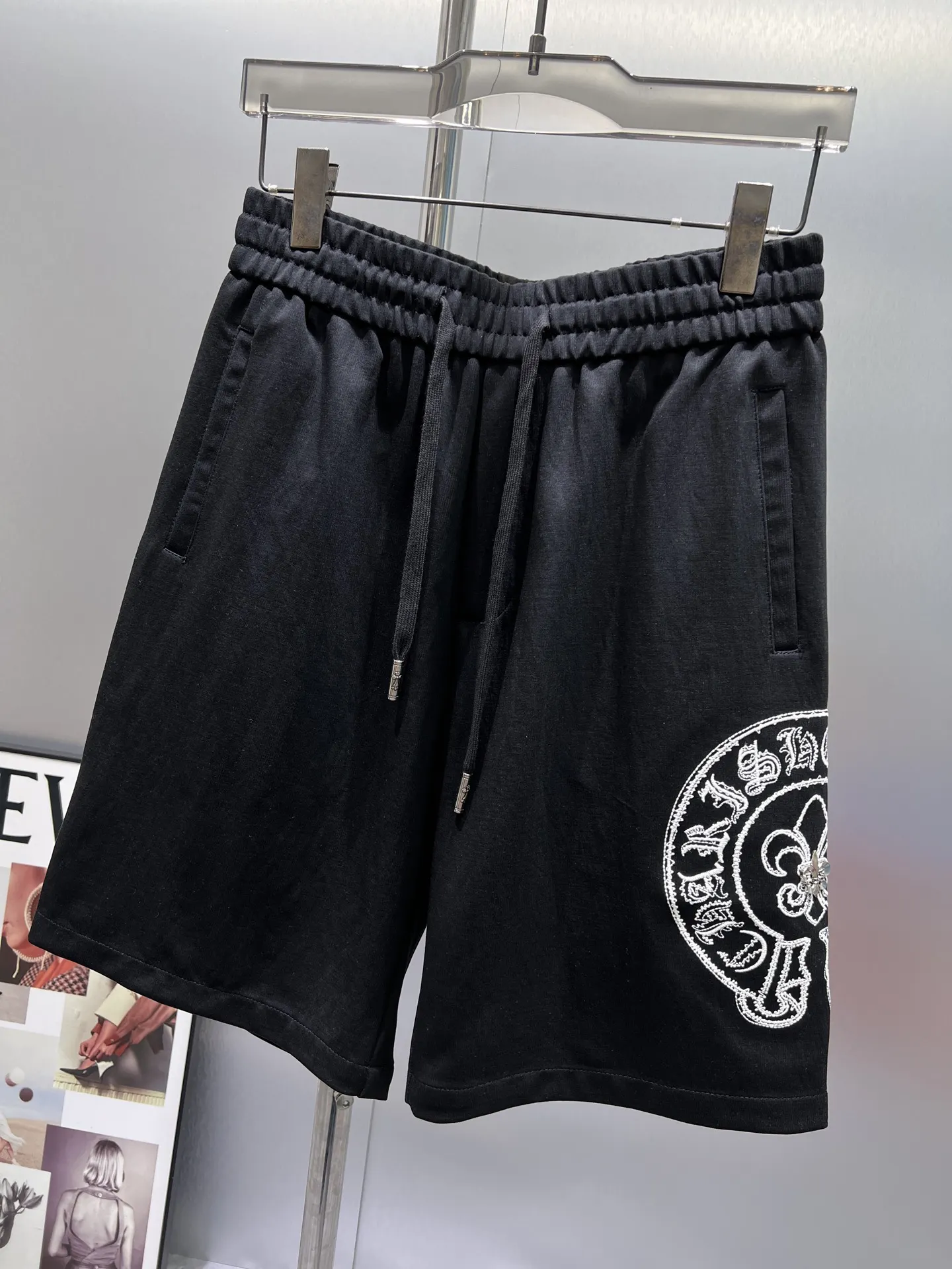 Logo Embroidered Cotton-Jersey Shorts D20012429 — view 3