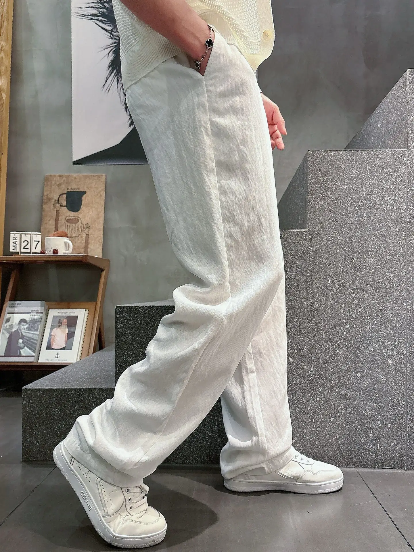 Logo-Patch Drawstring Casual Trousers D23012397 — view 3