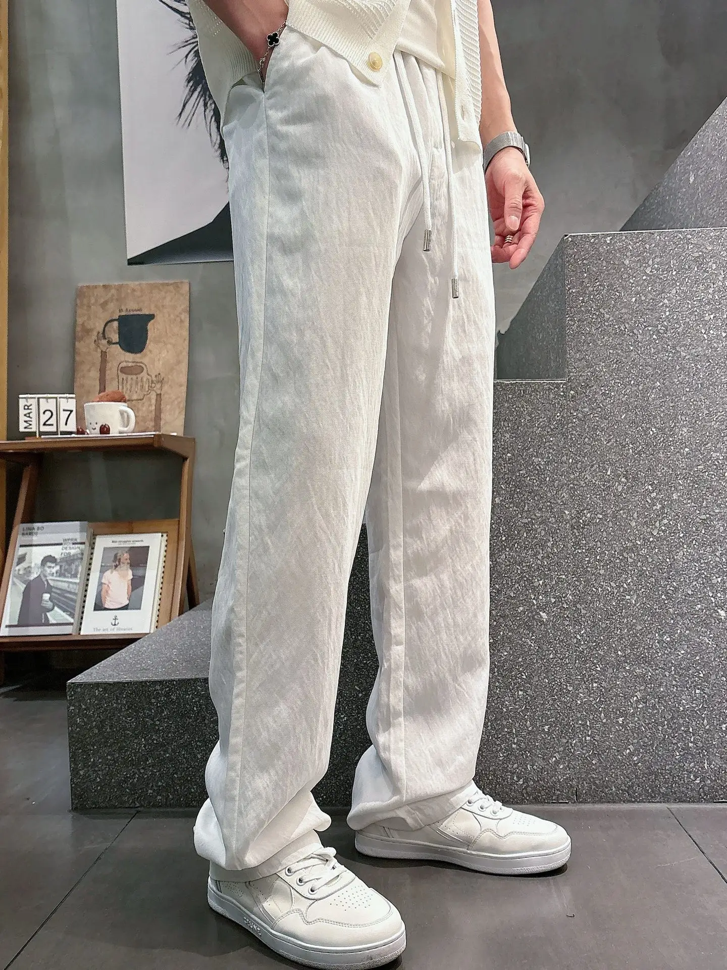 Logo-Patch Drawstring Casual Trousers D23012397 — view 4