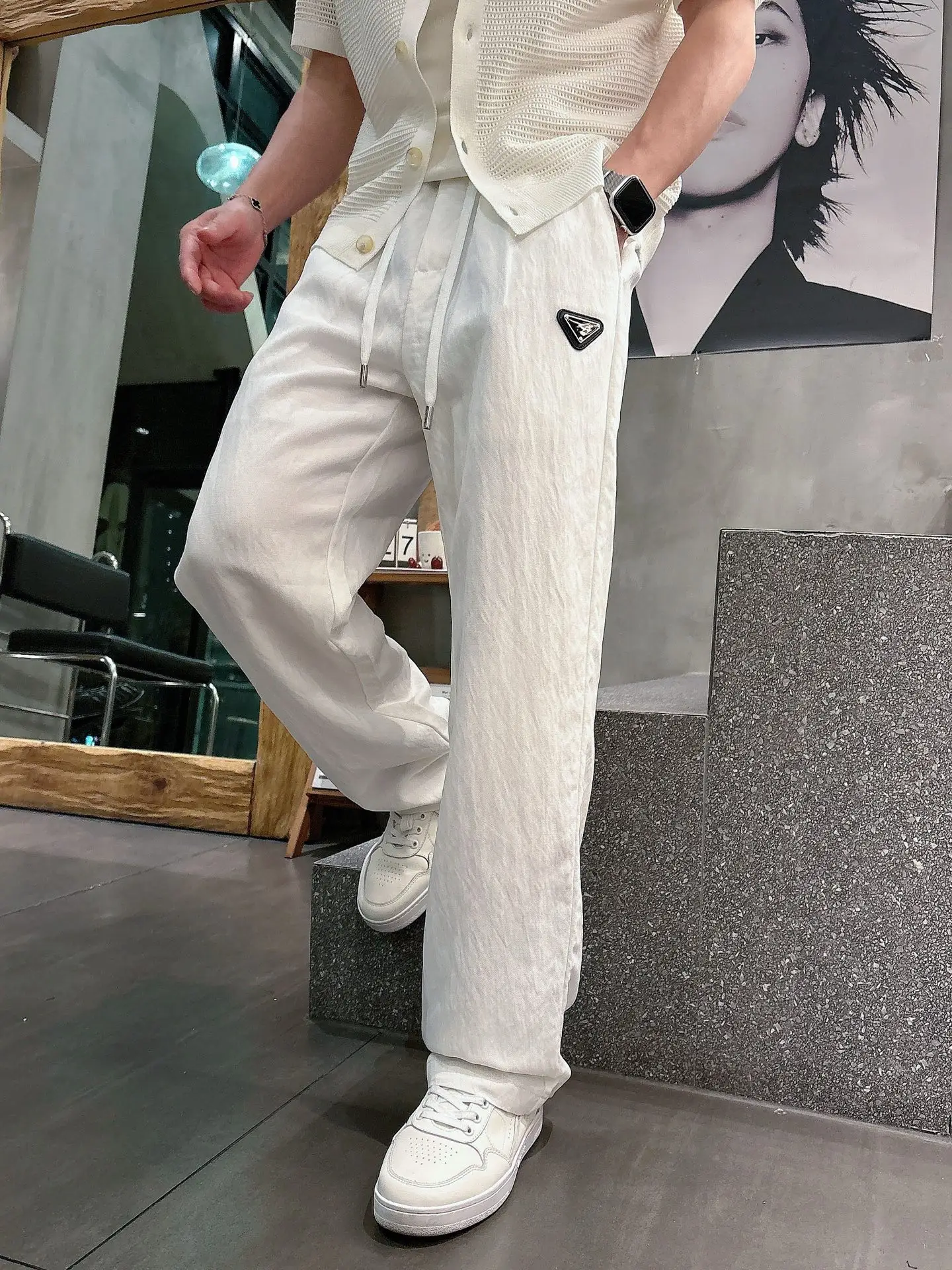 Logo-Patch Drawstring Casual Trousers D23012397 — view 8