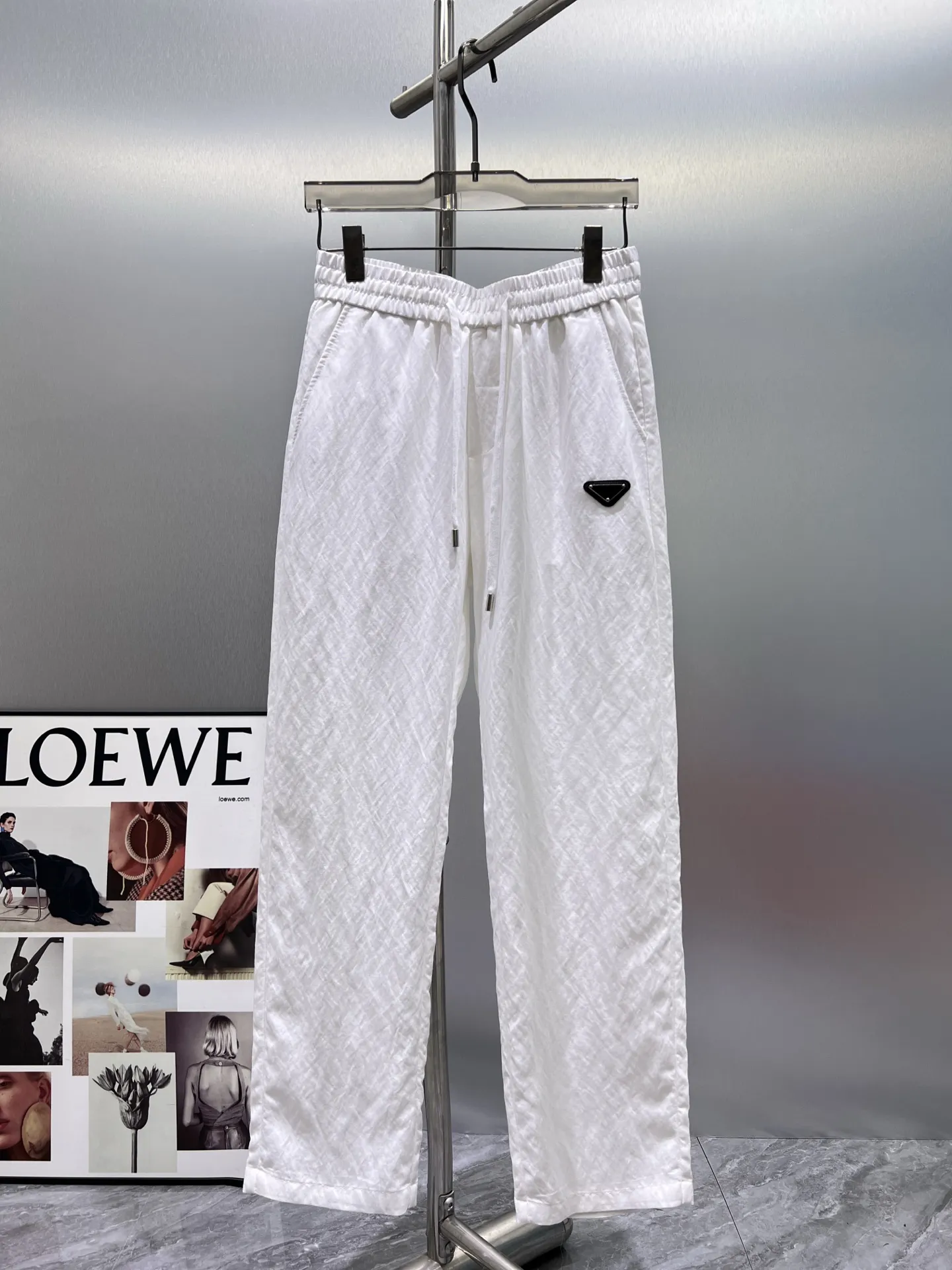 Logo-Patch Drawstring Casual Trousers D23012365