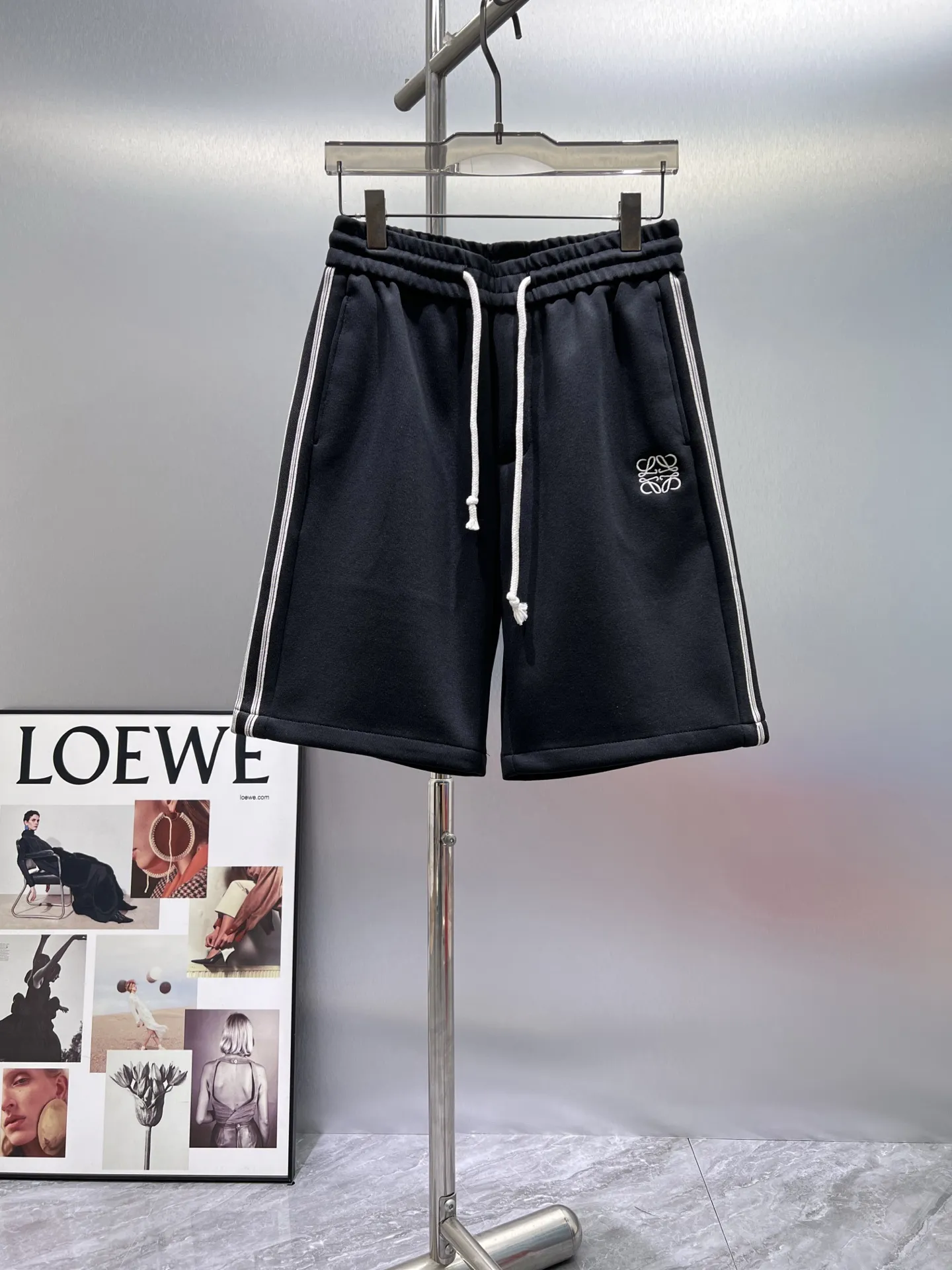 Anagram Embroidered Cotton-Blend Shorts D20512431