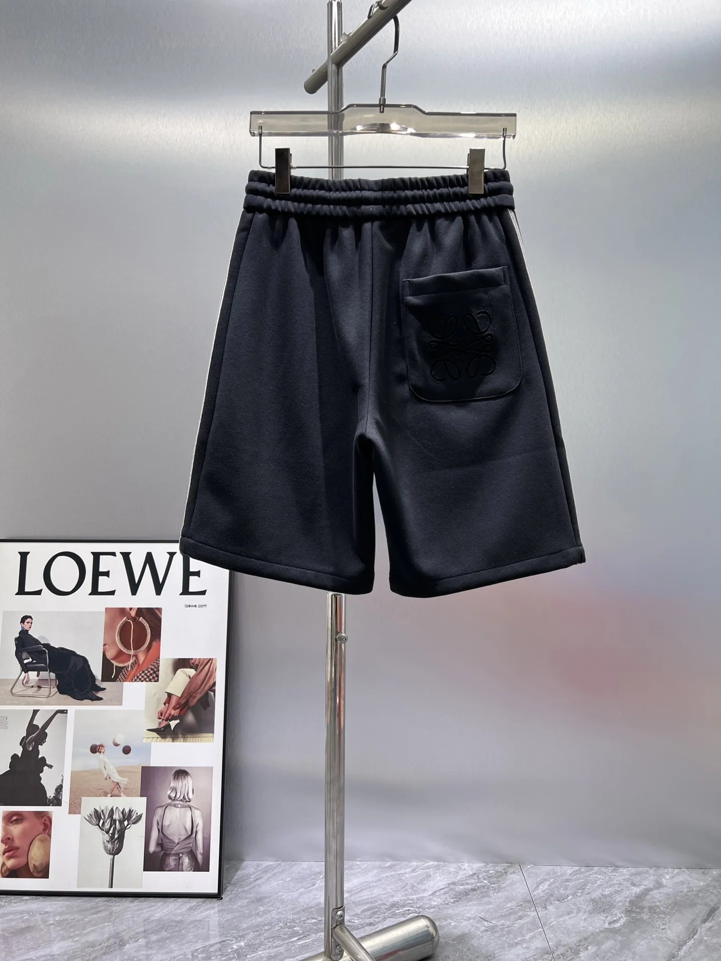 Anagram Embroidered Cotton-Blend Shorts D20512431 — view 2
