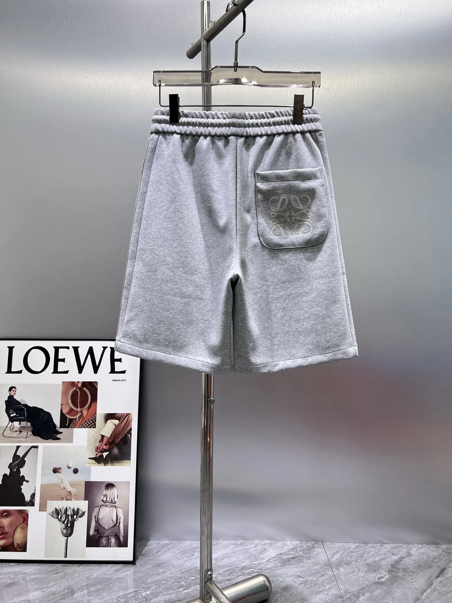 Logo-Embroidered Striped Cotton-Blend Shorts D20512430 — view 2