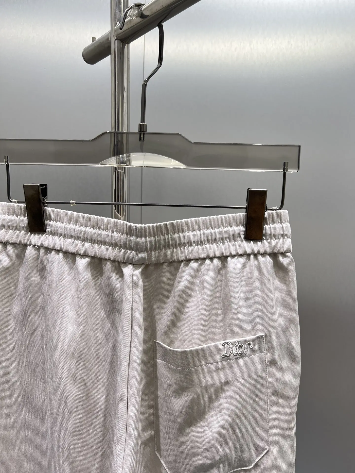 Logo-Embroidered Tencel and Linen-Blend Trousers D23012412 — view 6