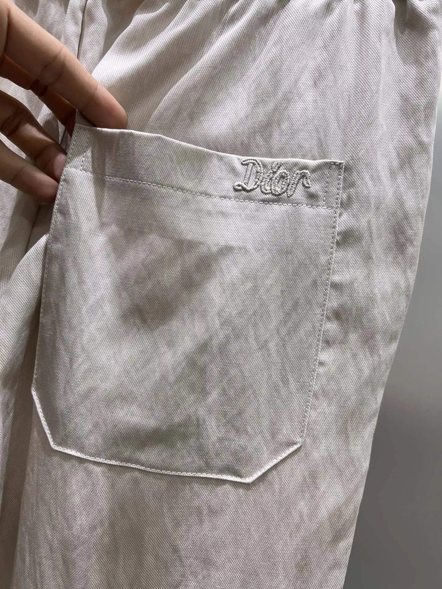 Logo-Embroidered Tencel and Linen-Blend Trousers D23012412 — view 7