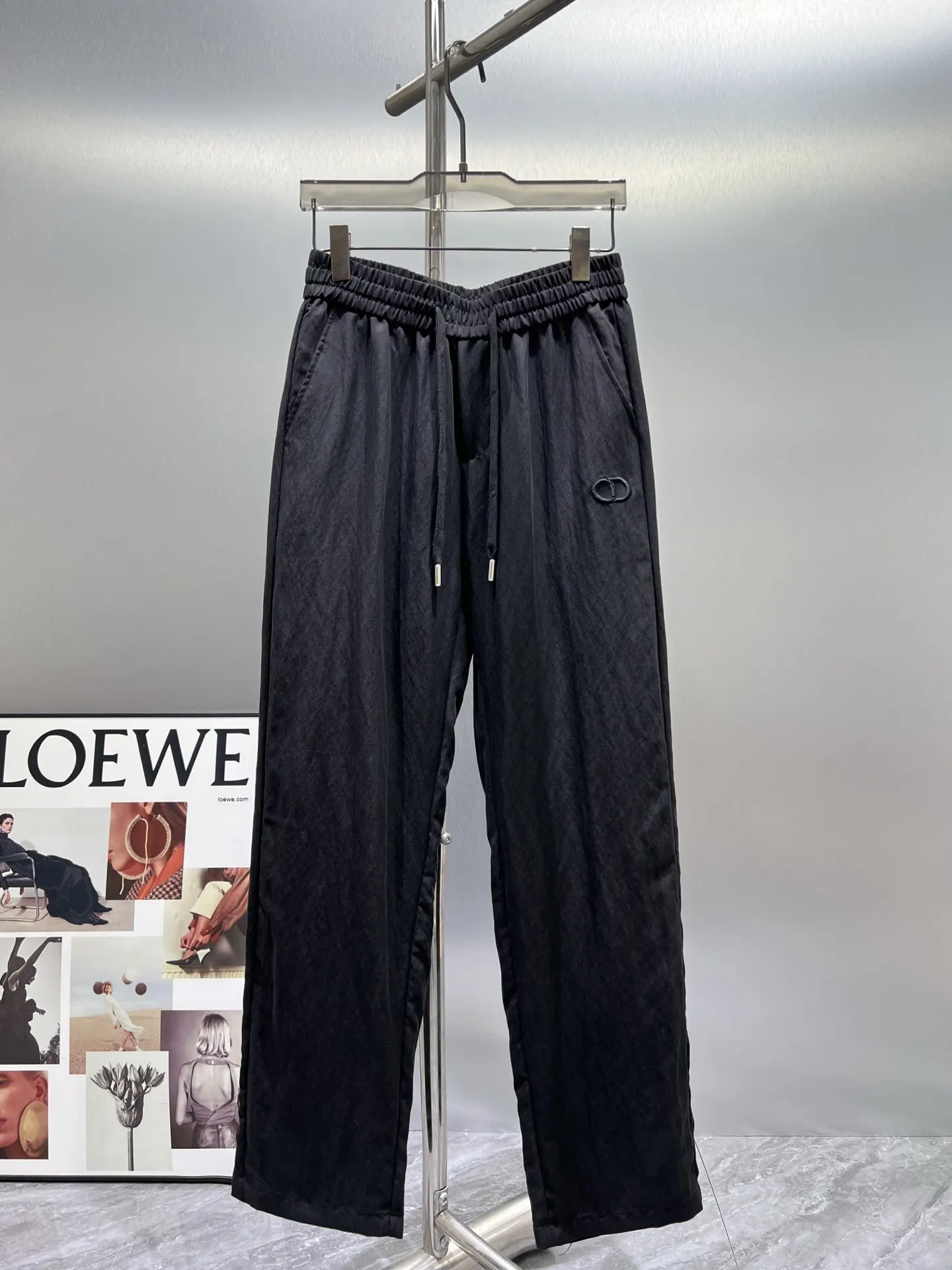 Logo-Embroidered Tencel-Linen Trousers D23012413