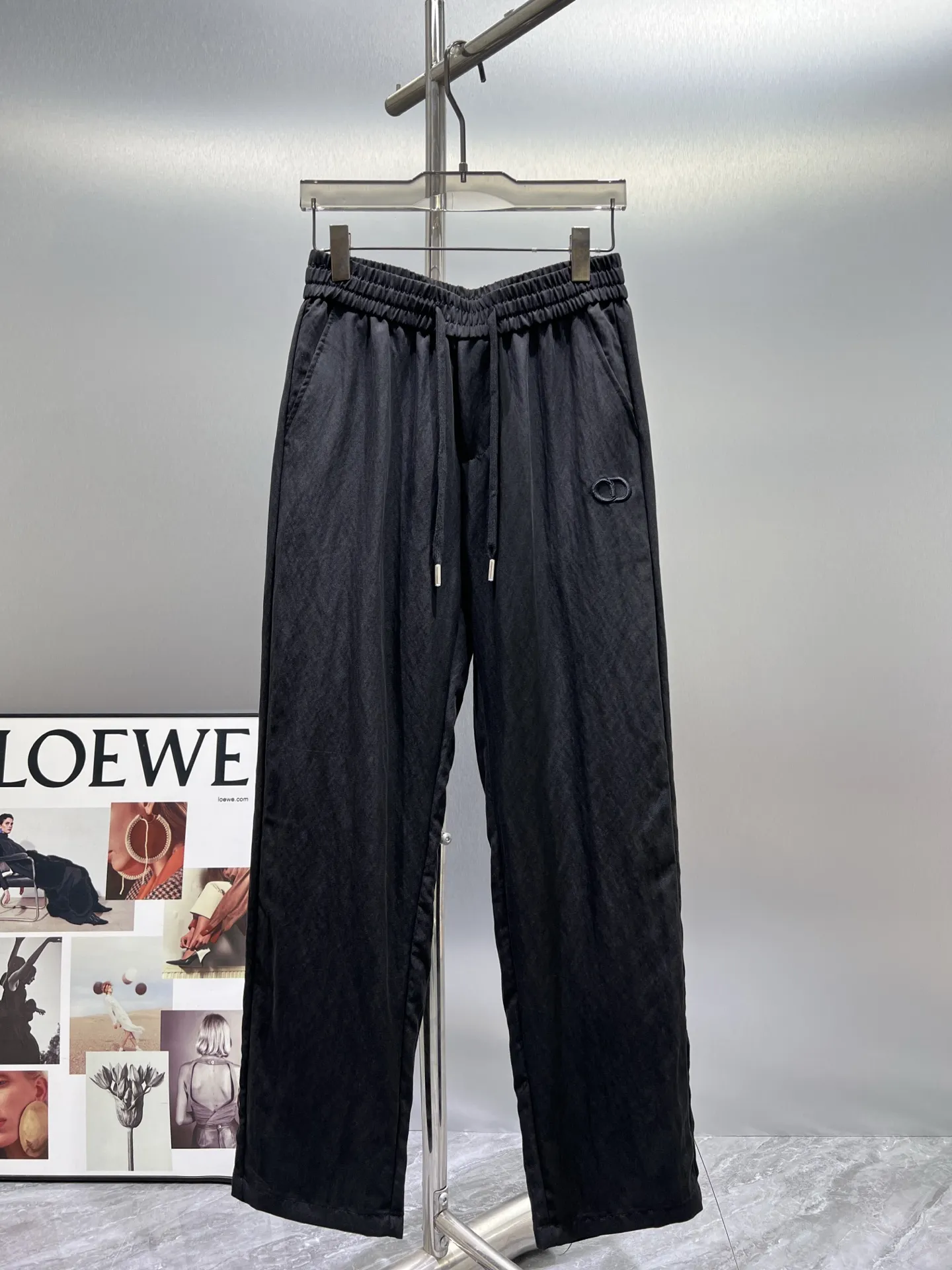 Logo-Embroidered Tencel-Linen Trousers D23012413