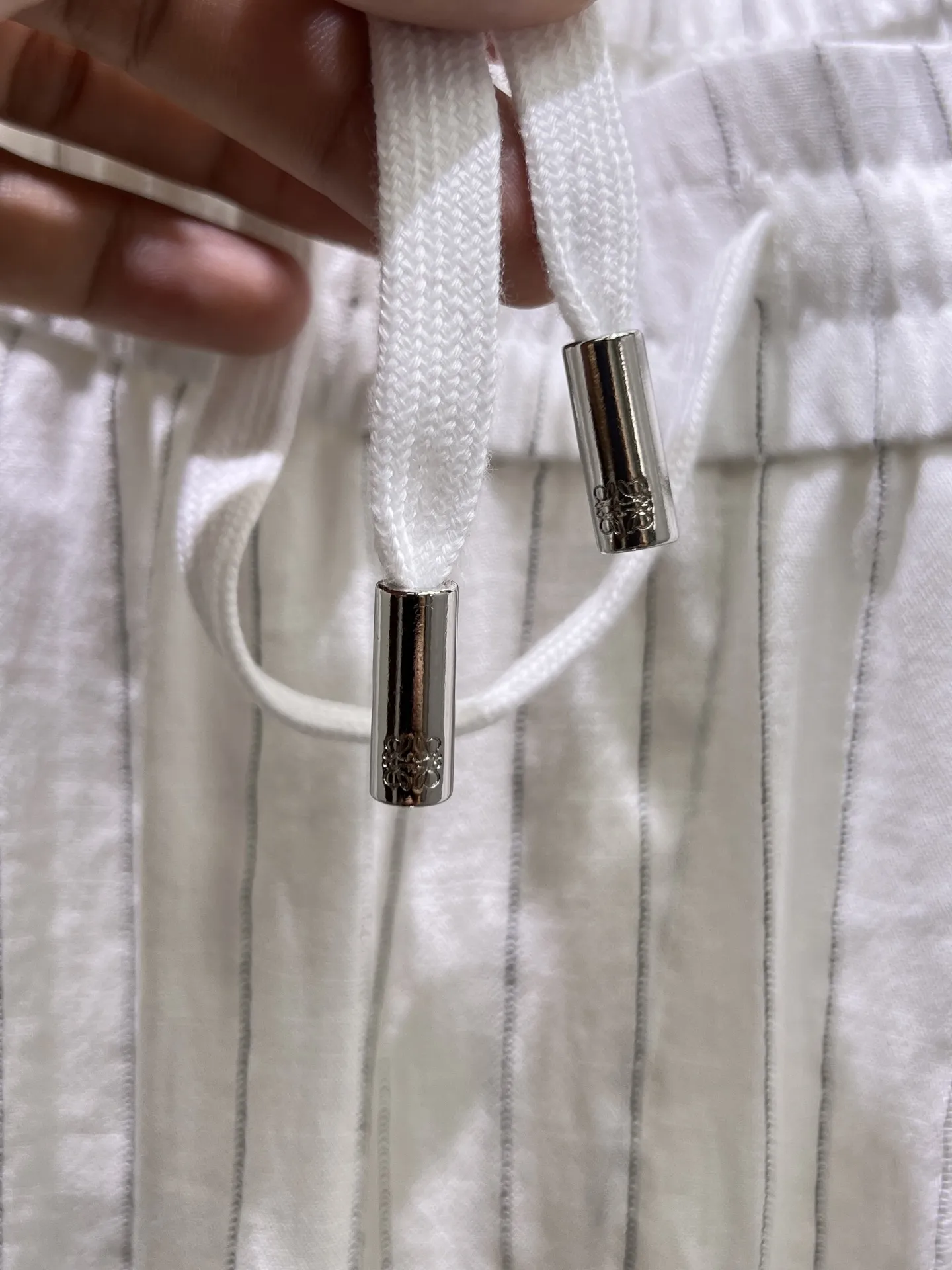 Embroidered Logo Cotton-Linen Trousers D19511417 — view 5