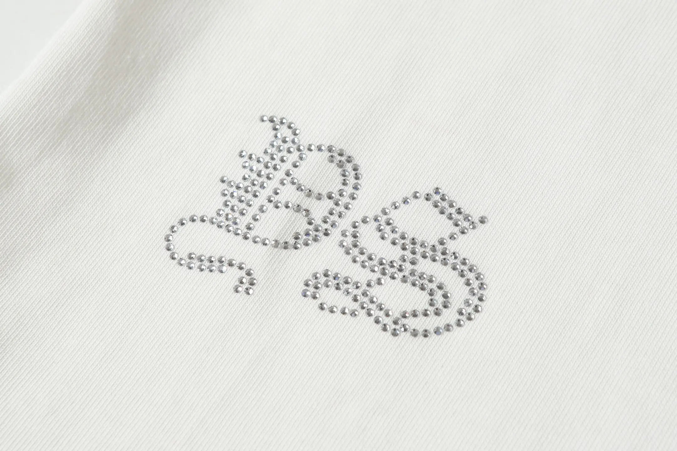 Rhinestone Gothic Script Cotton T-Shirt D10013926 — view 10