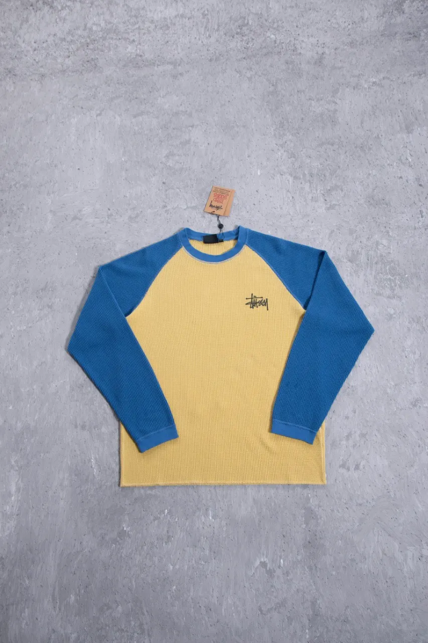 Waffle-Knit Enzyme-Washed Long Sleeve Top D16524987 — view 149