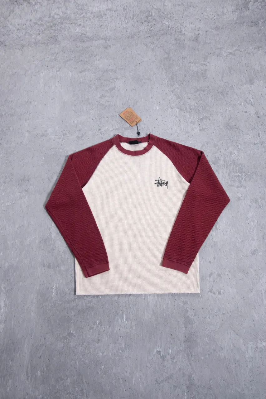 Waffle-Knit Enzyme-Washed Long Sleeve Top D16524987 — view 153