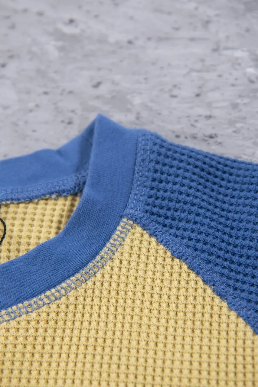 Waffle-Knit Enzyme-Washed Long Sleeve Top D16524987 — view 164