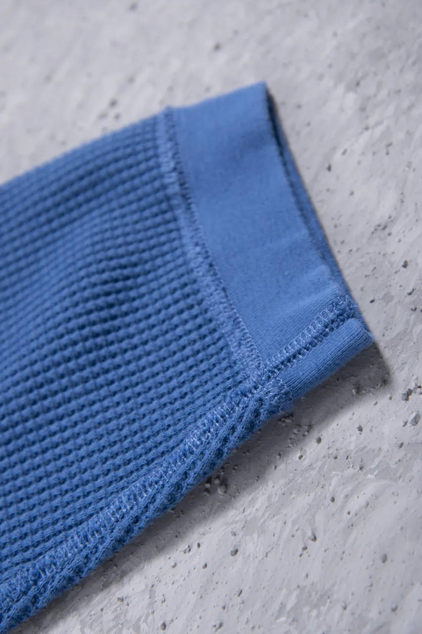 Waffle-Knit Enzyme-Washed Long Sleeve Top D16524987 — view 166