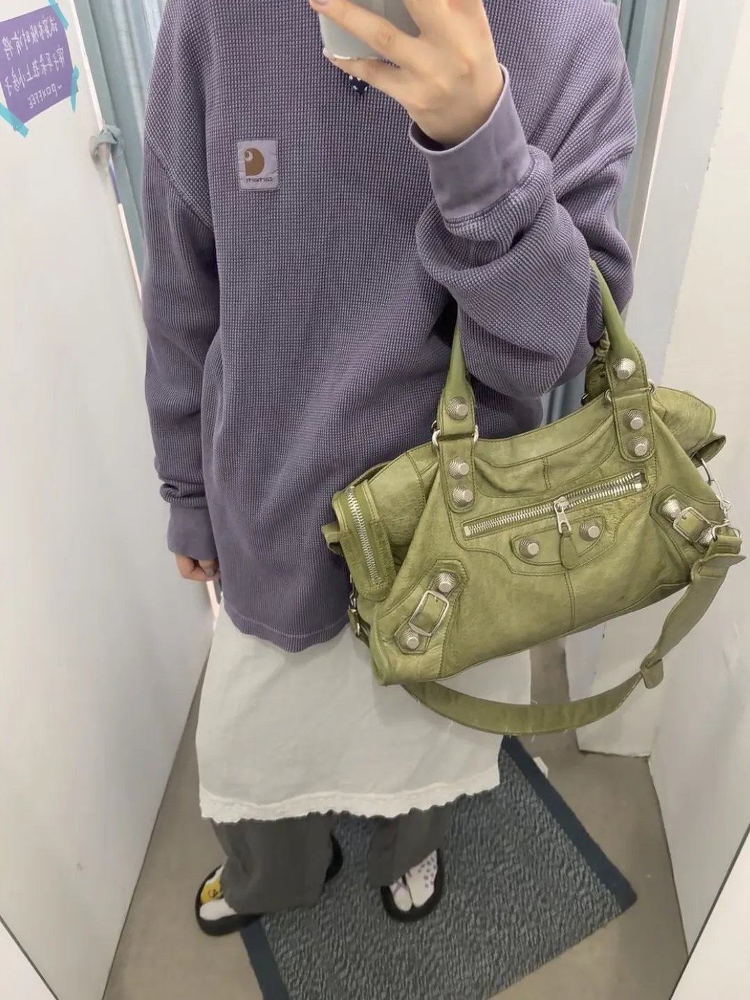 Enzyme-Washed Waffle Knit Long-Sleeve T-Shirt D13524984 — view 23