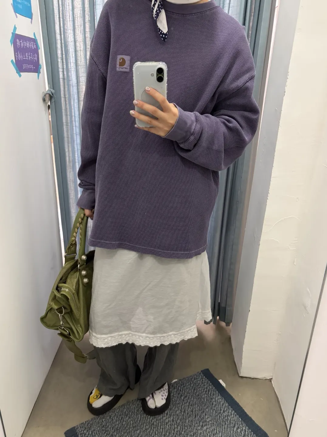 Enzyme-Washed Waffle Knit Long-Sleeve T-Shirt D13524984 — view 24