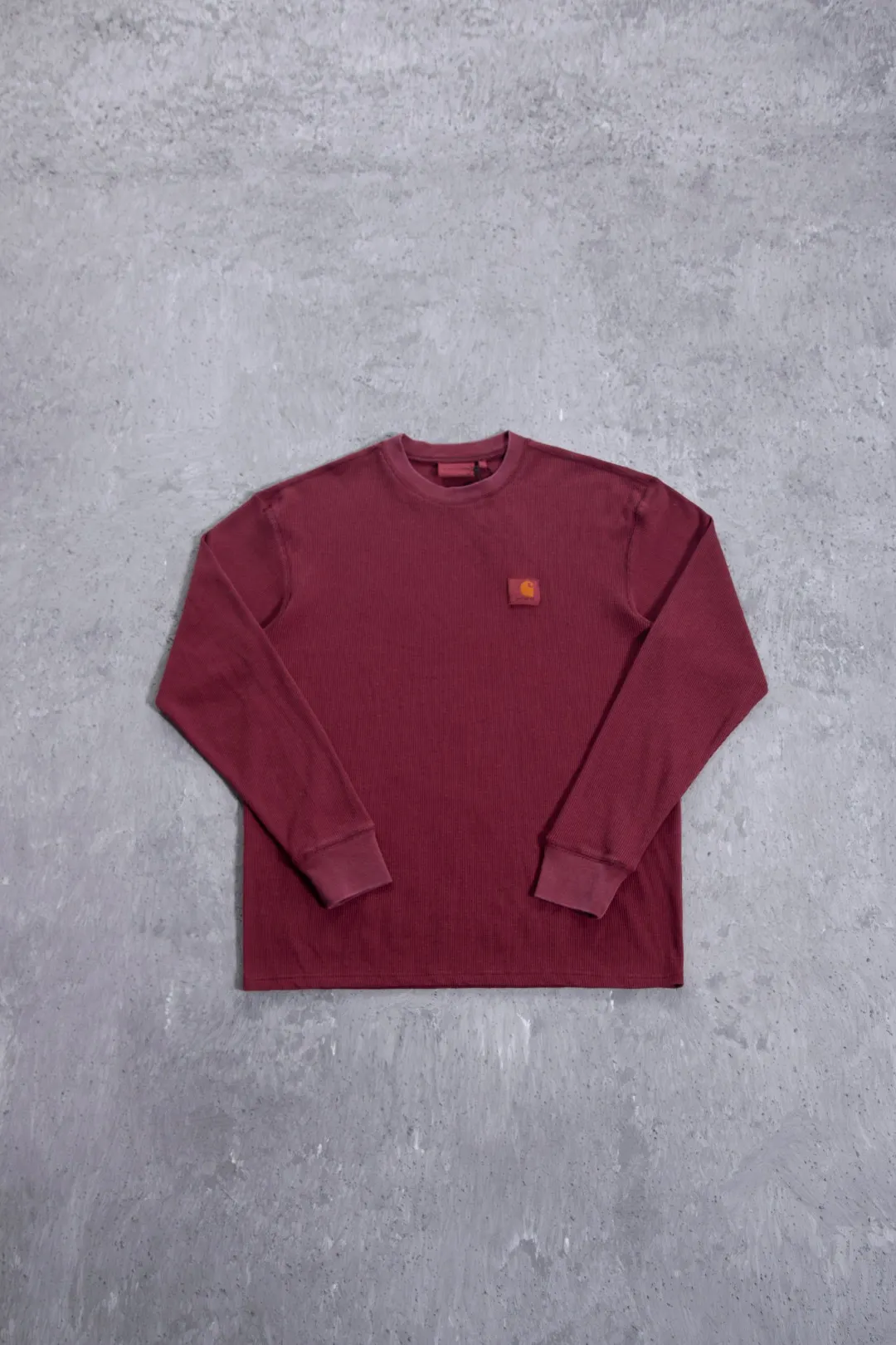 Enzyme-Washed Waffle Knit Long-Sleeve T-Shirt D13524984 — view 38