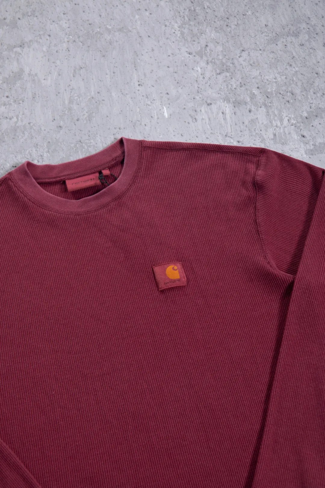 Enzyme-Washed Waffle Knit Long-Sleeve T-Shirt D13524984 — view 39