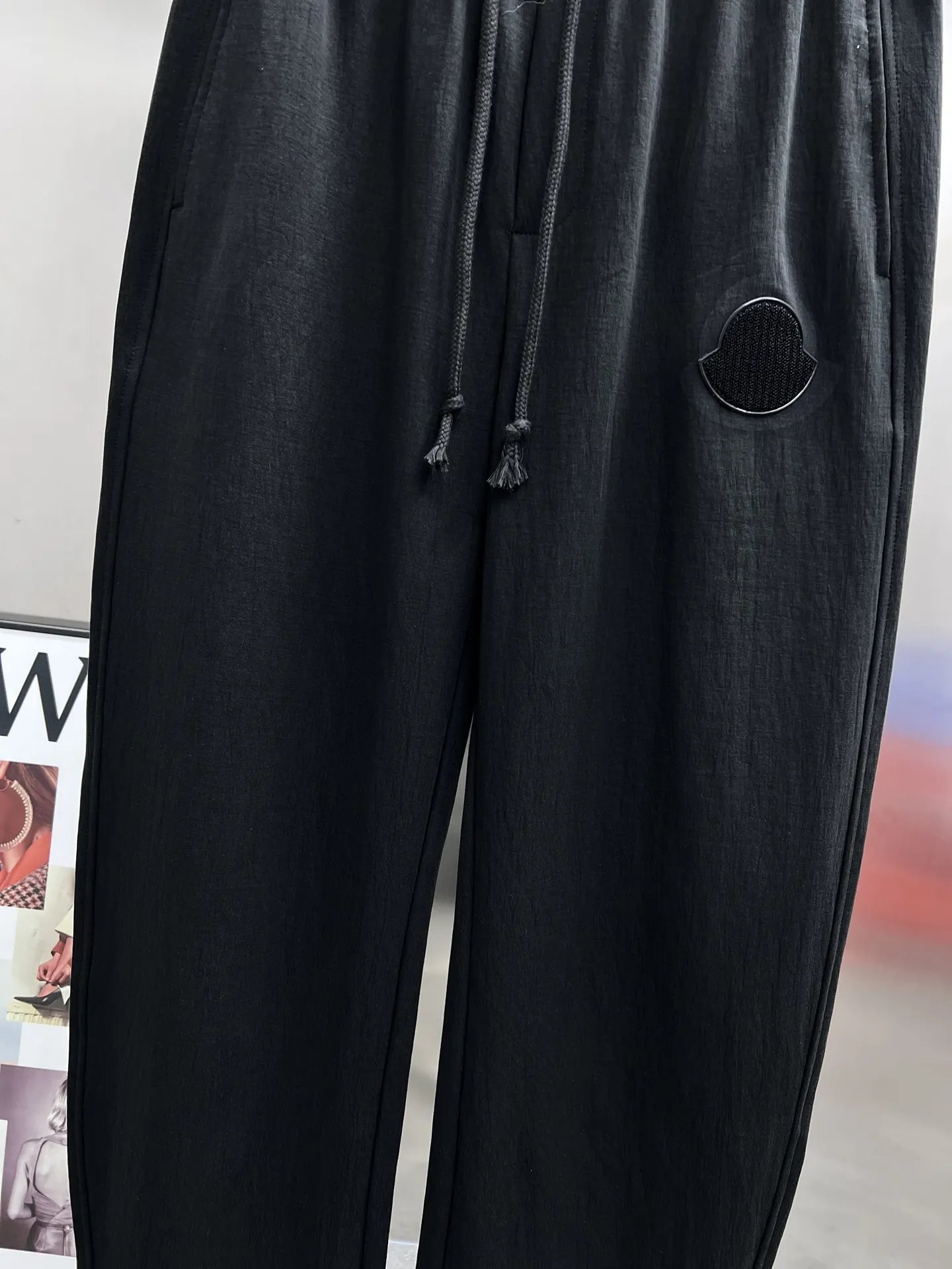 Moncler Logo-Patch Straight-Leg Trousers D22514652 — view 3