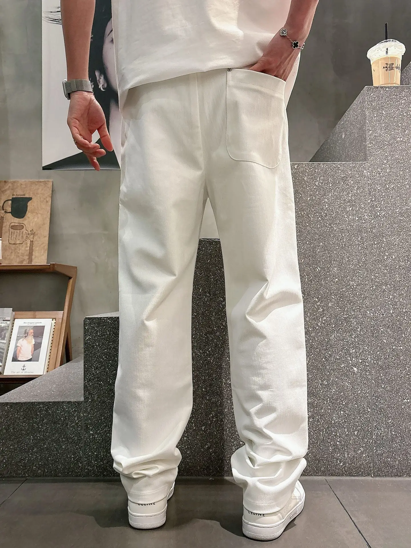 Cross-Patch Appliqué Drawstring Trousers D23514658 — view 9