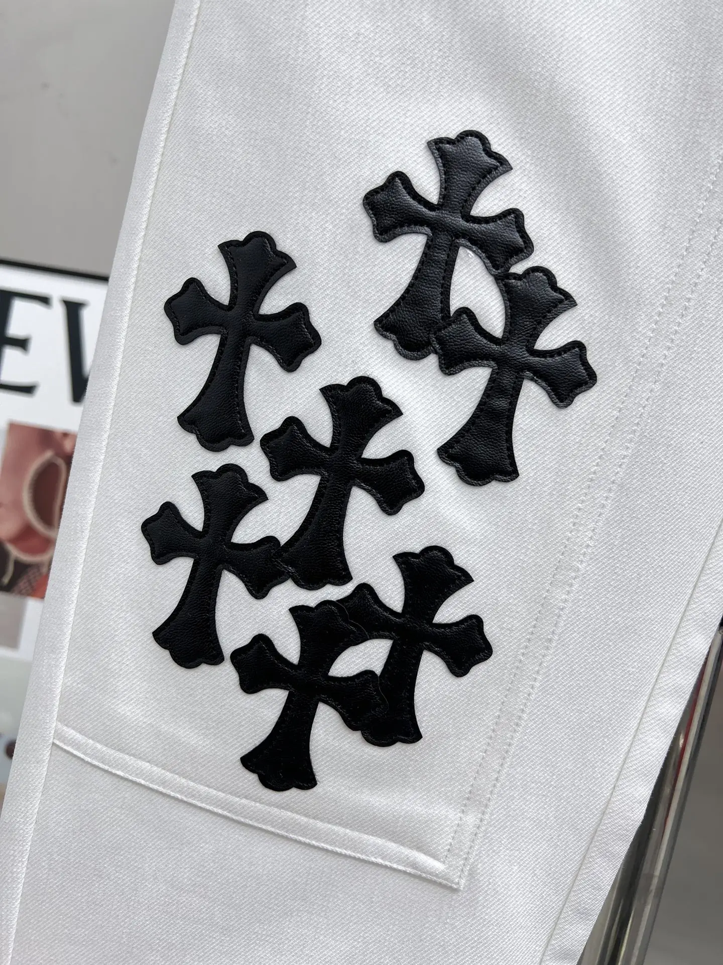 Leather Cross Patch Drawstring Sweatpants D23514650 — view 7