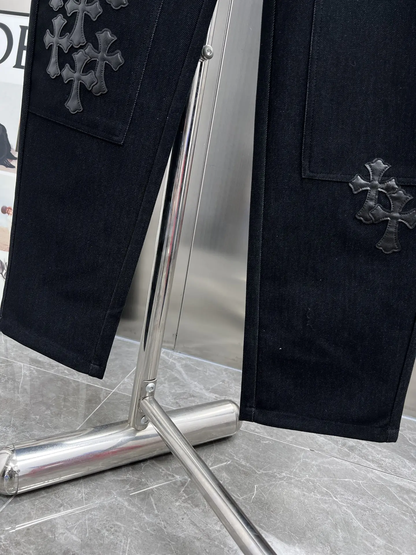 Leather Cross Patch Riveted Trousers D23514649 — view 7