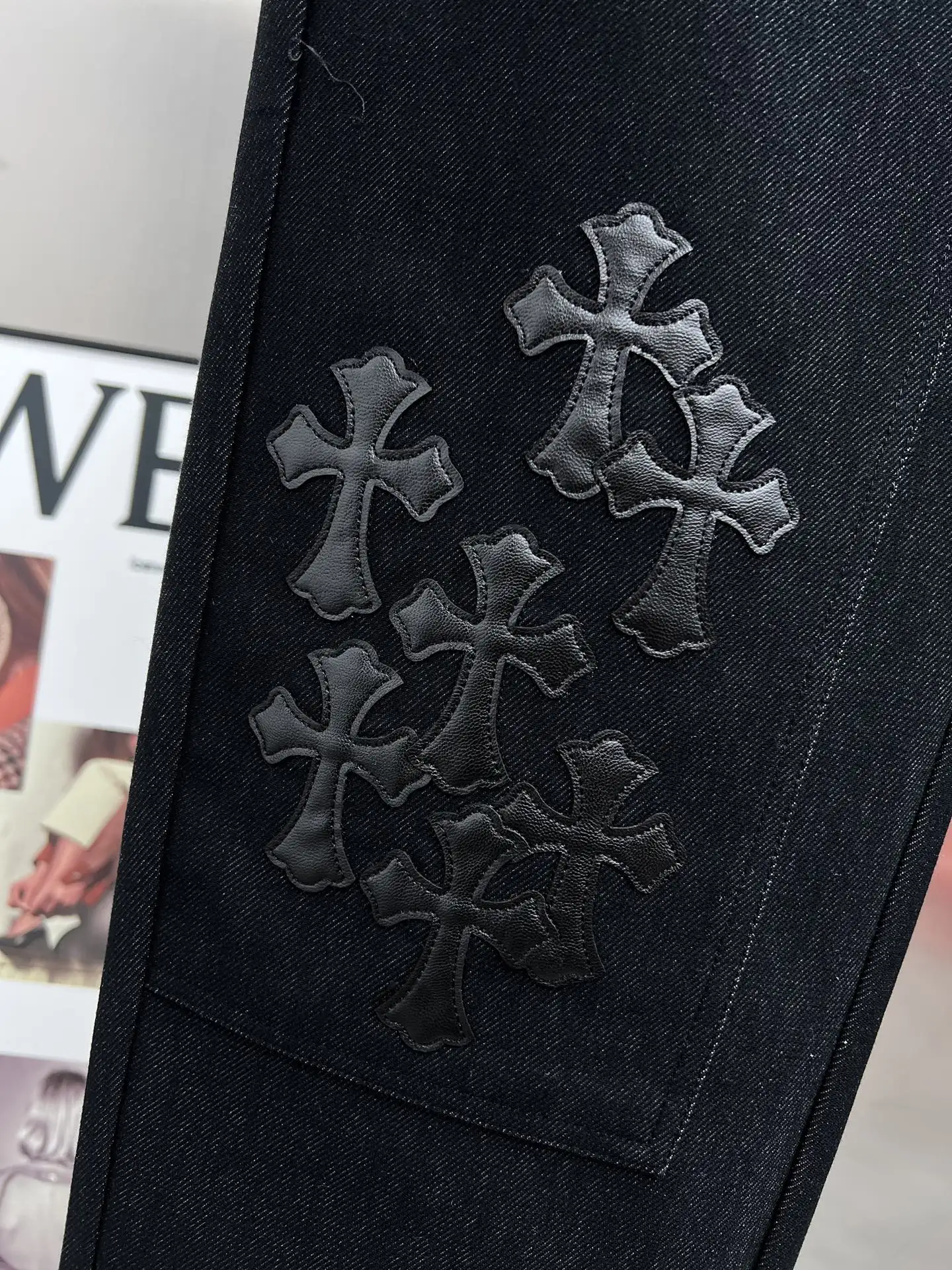 Leather Cross Patch Riveted Trousers D23514649 — view 9