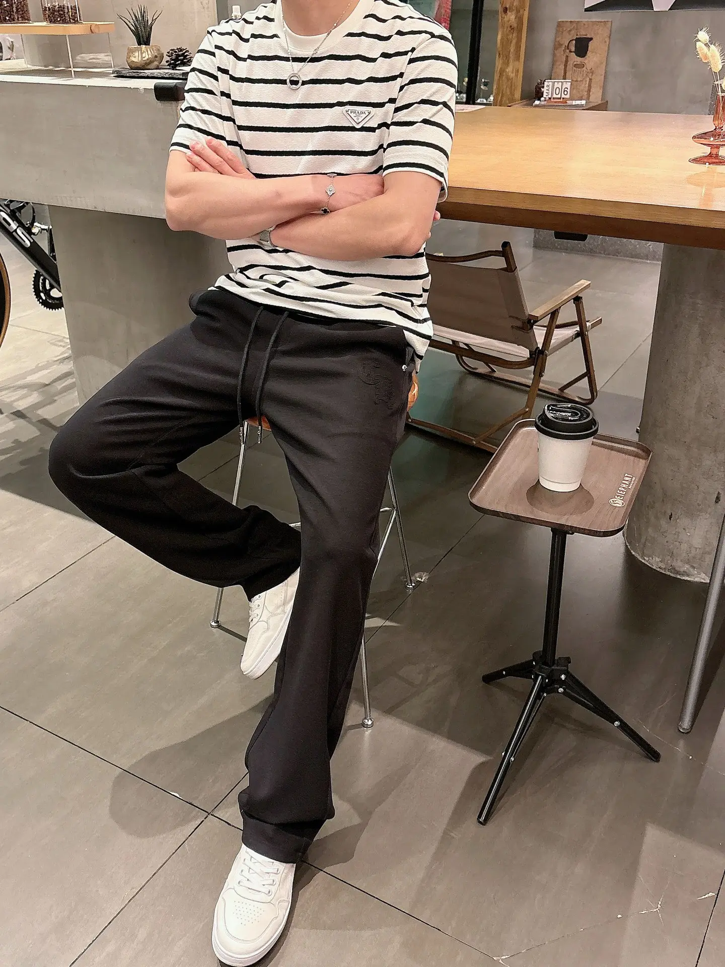 Logo-Appliqué Cotton-Blend Sweatpants D22013349 — view 9