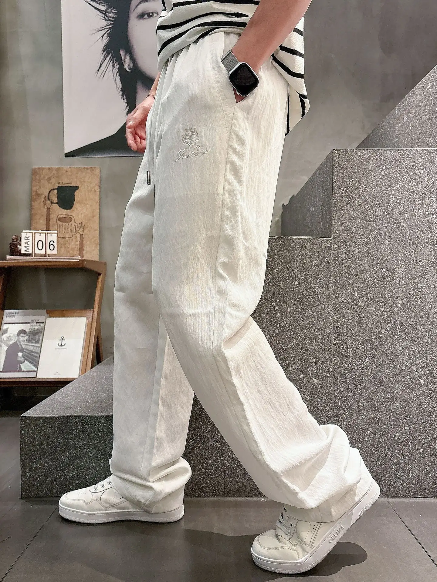 Embroidered Logo Drawstring Trousers D23513342 — view 4