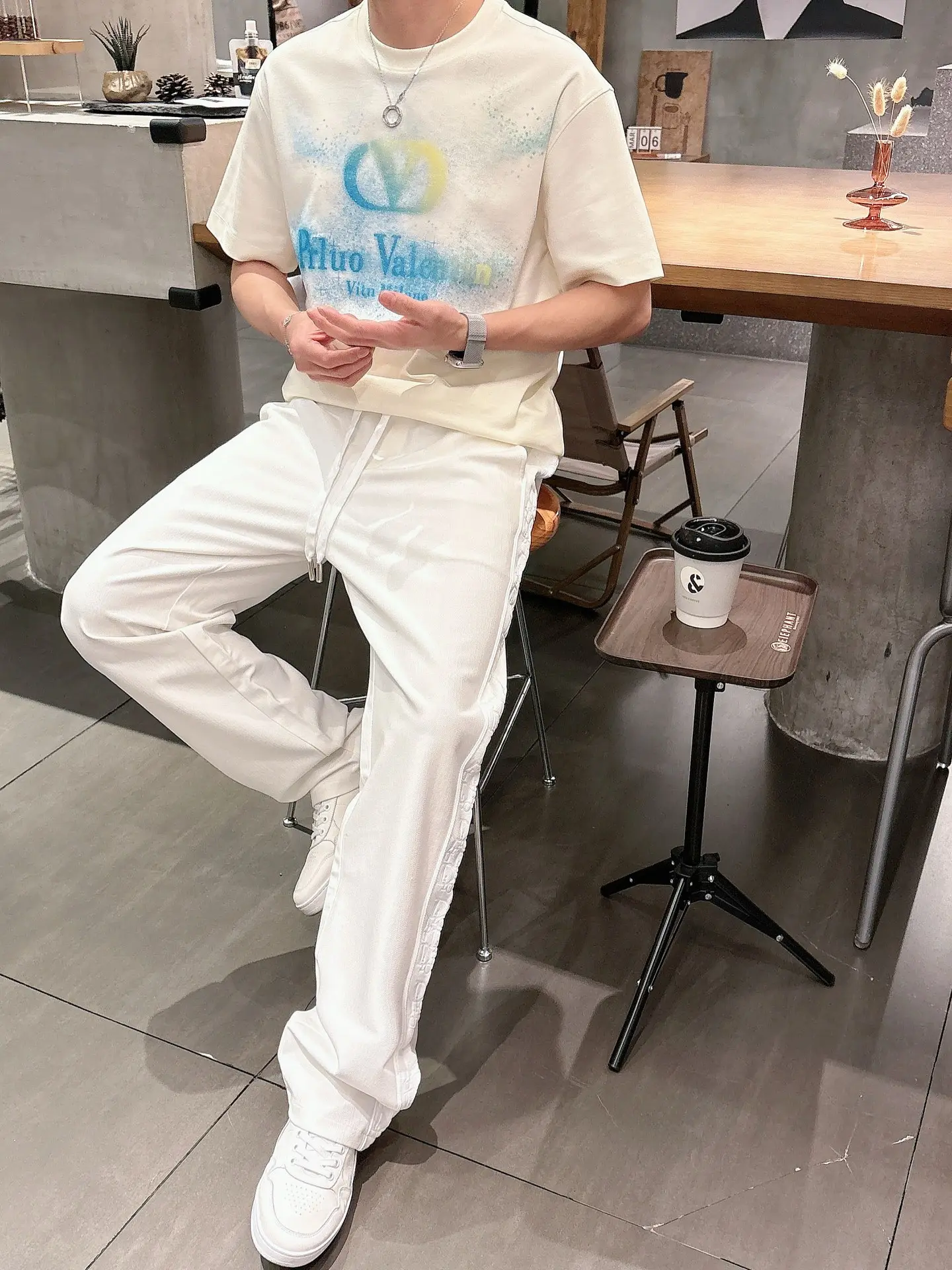 Logo-Jacquard Taped Casual Trousers D23513336 — view 5