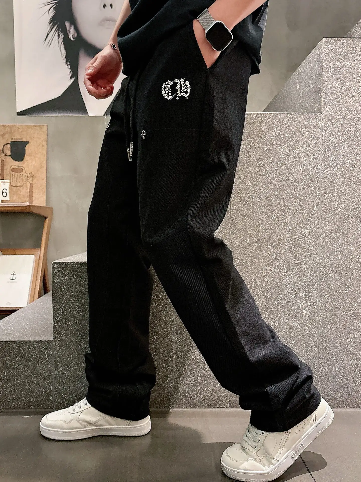 Embroidered Logo Drawstring Trousers D23013339 — view 7