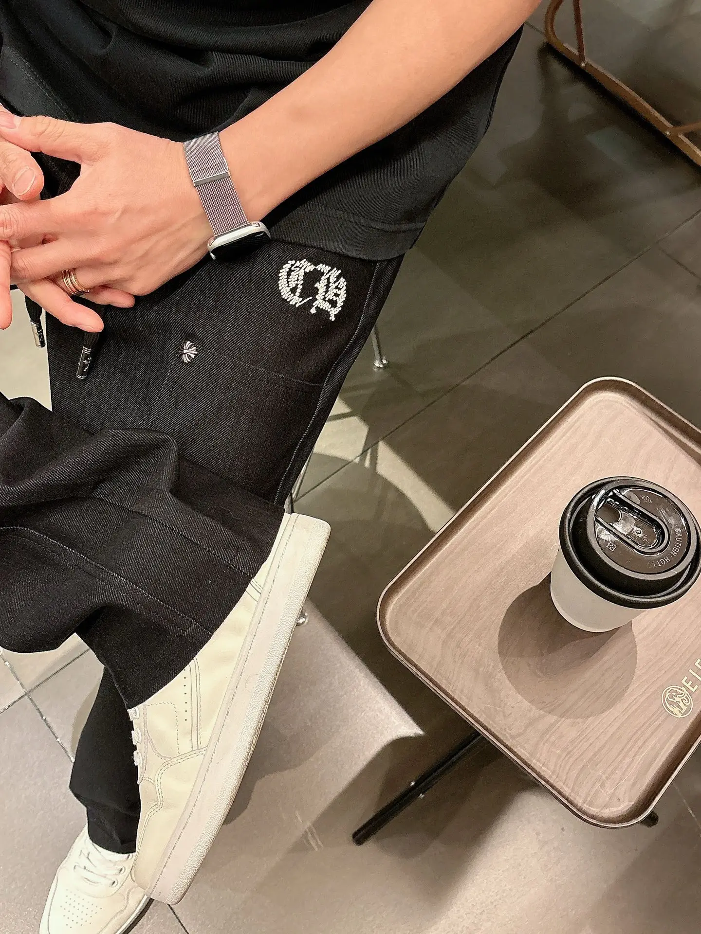 Embroidered Logo Drawstring Trousers D23013339 — view 9