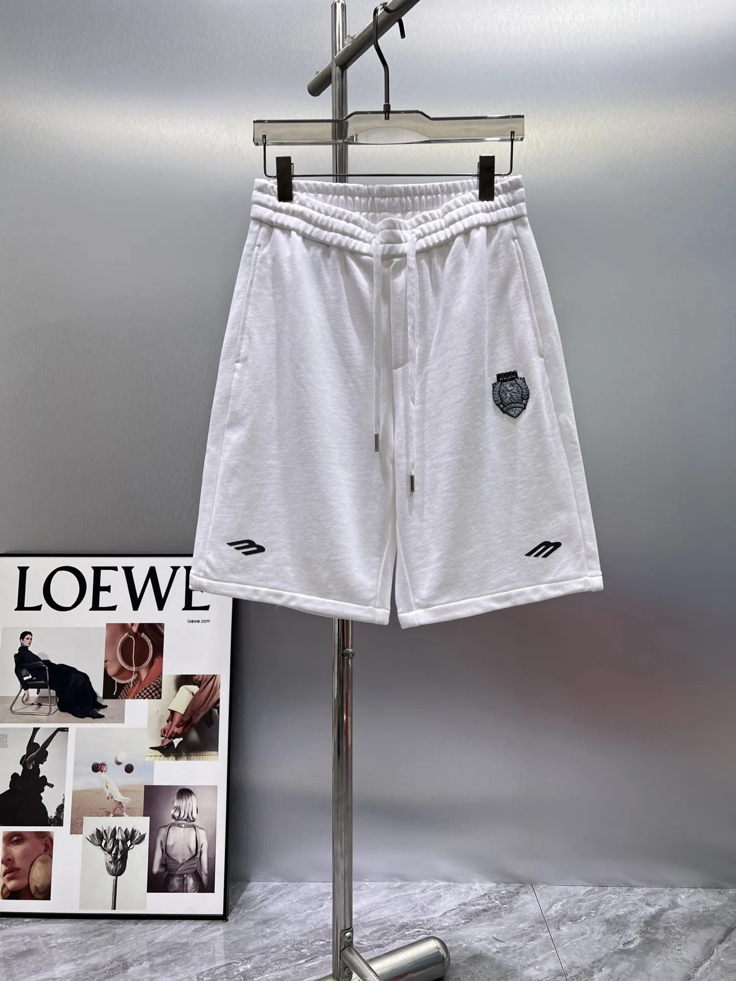 Embroidered Patch Cotton-Jersey Shorts D20012434