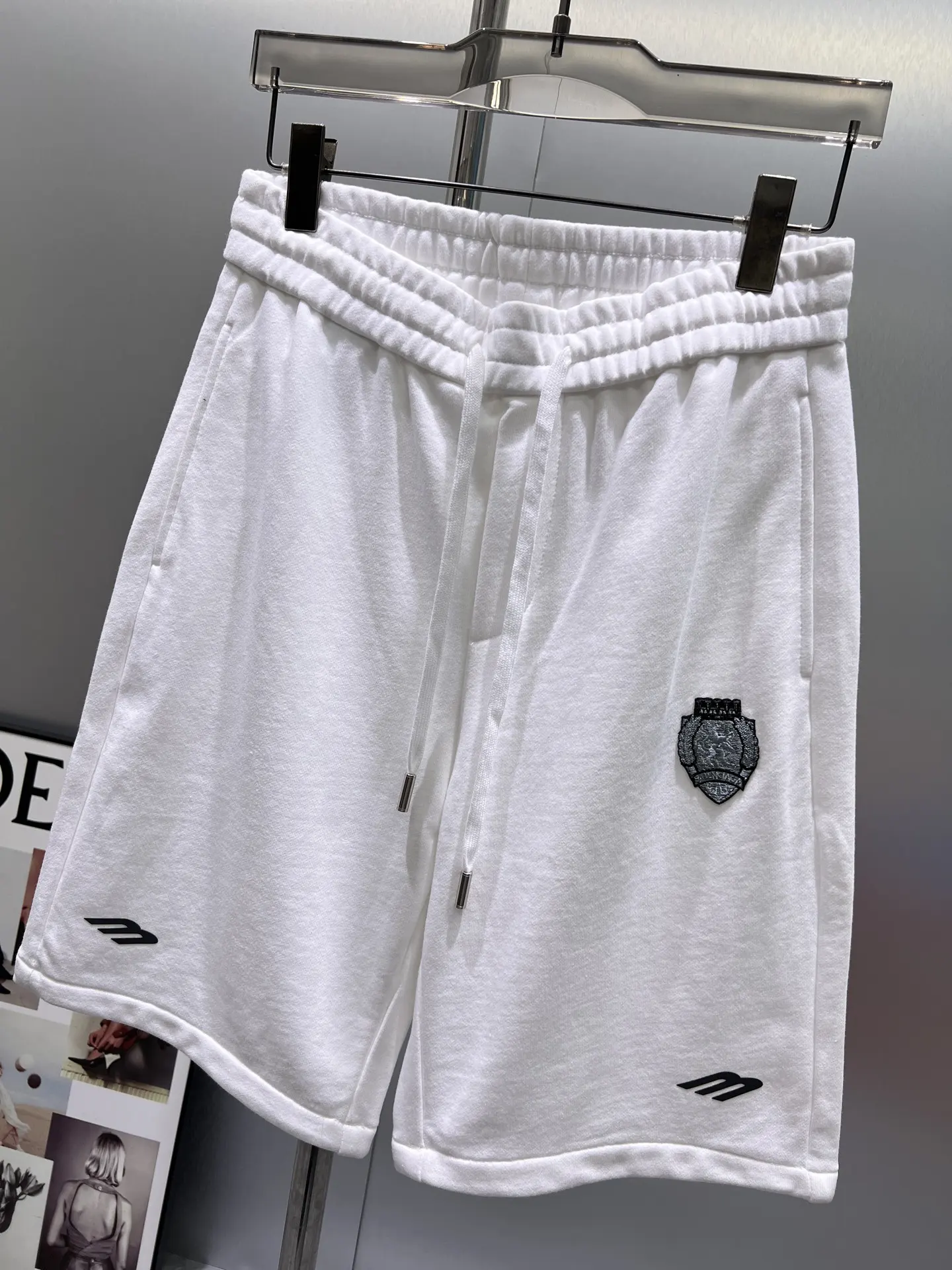 Embroidered Patch Cotton-Jersey Shorts D20012434 — view 3