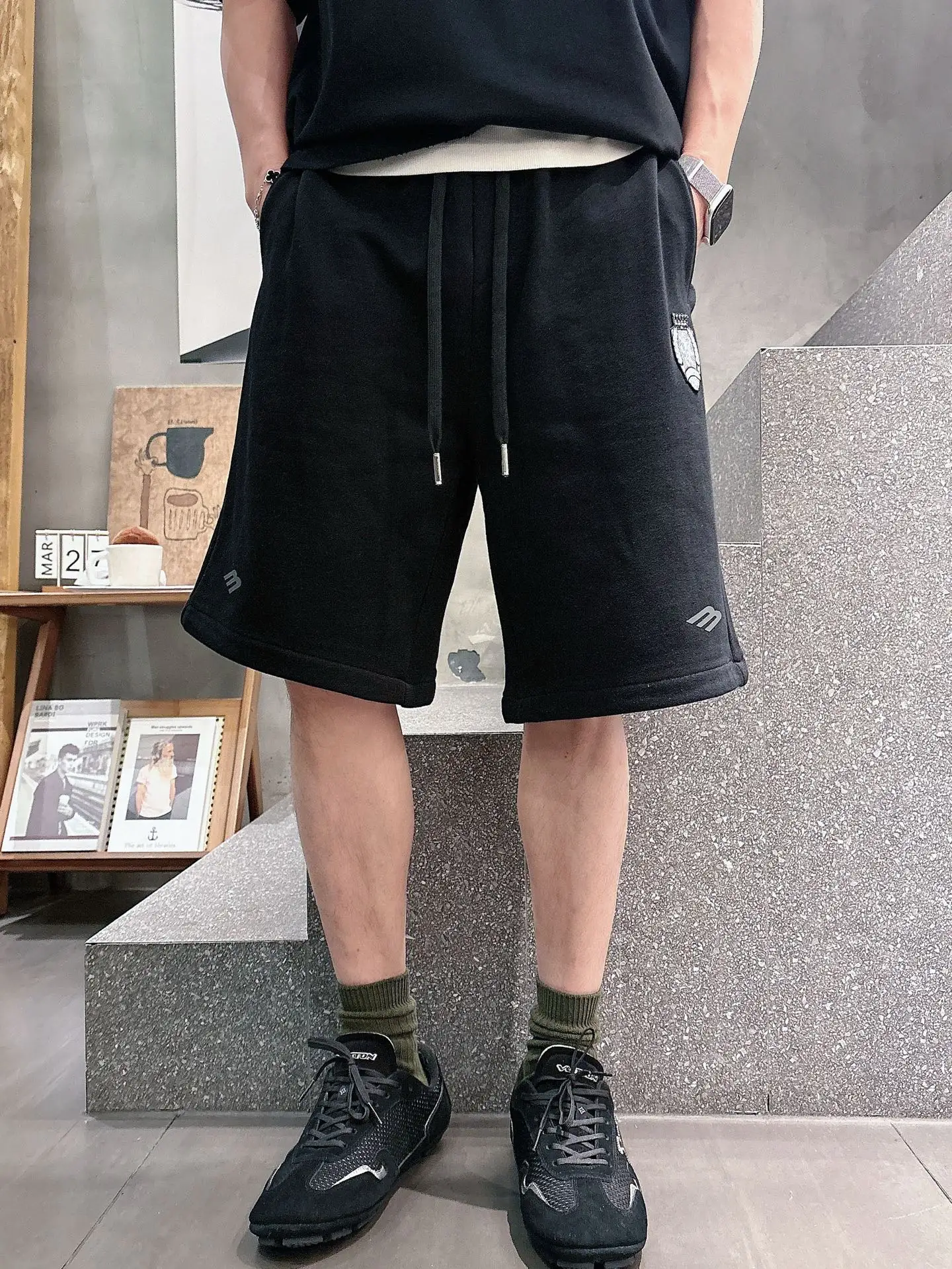 Embroidered Cotton-Jersey Sweat Shorts D20012455