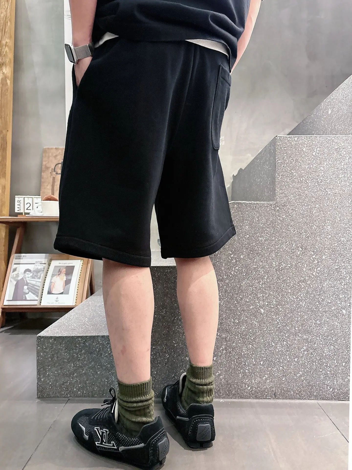 Embroidered Cotton-Jersey Sweat Shorts D20012455 — view 7