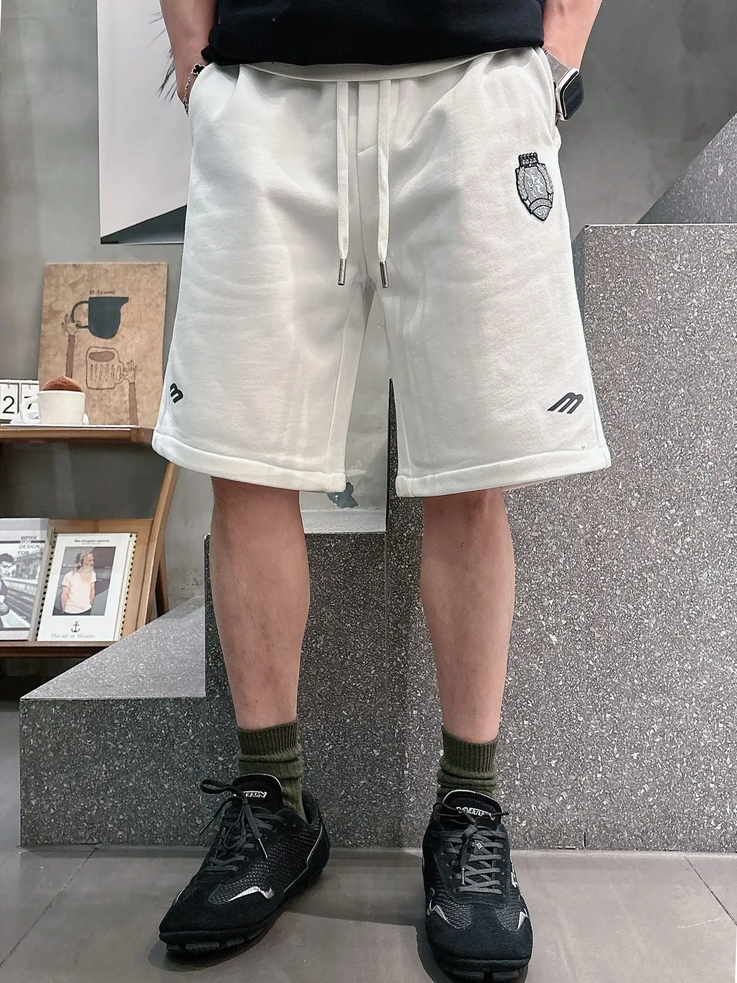 Embroidered Cotton-Jersey Sweat Shorts D20012454