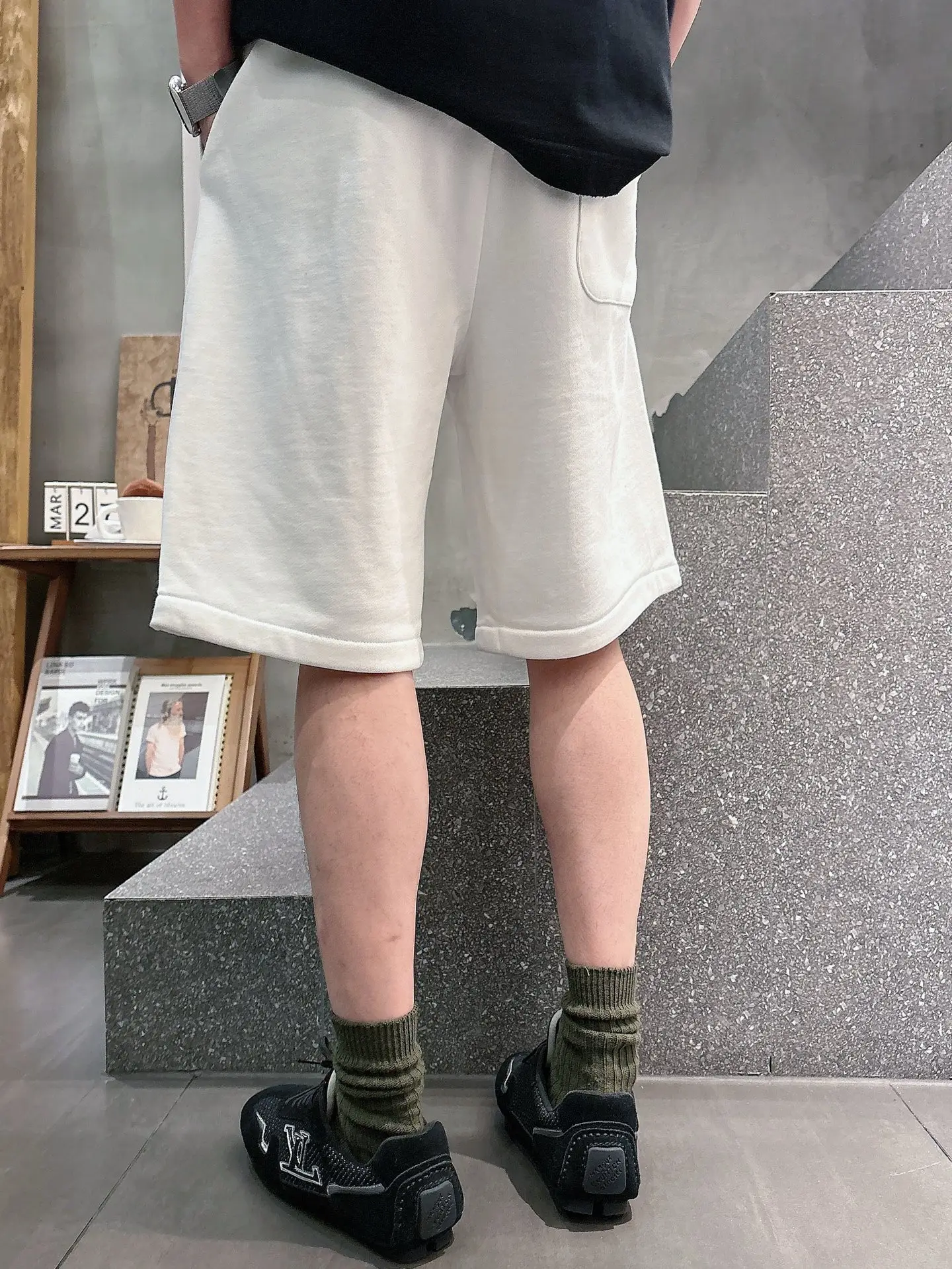 Embroidered Cotton-Jersey Sweat Shorts D20012454 — view 8