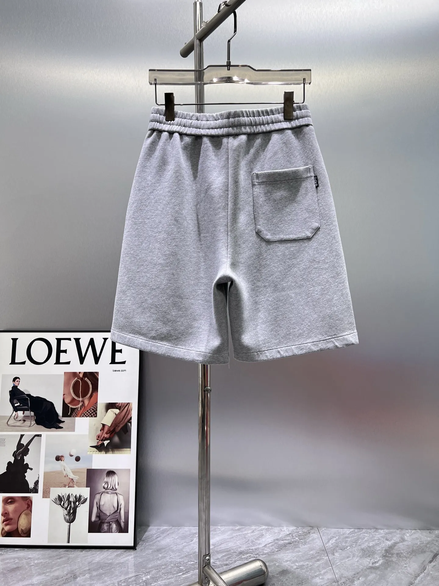 Laser-Cut Logo Cotton-Blend Shorts D21012422 — view 2