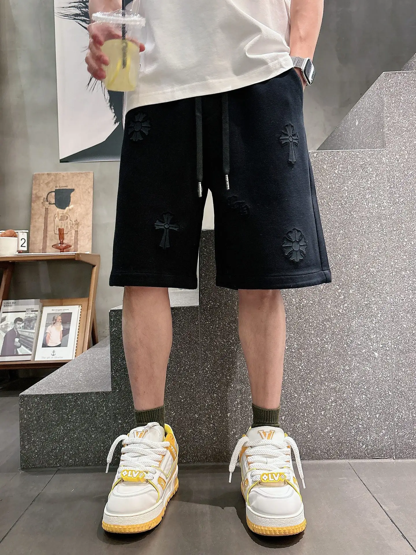 Laser-Burned Logo Cotton Shorts D21012447