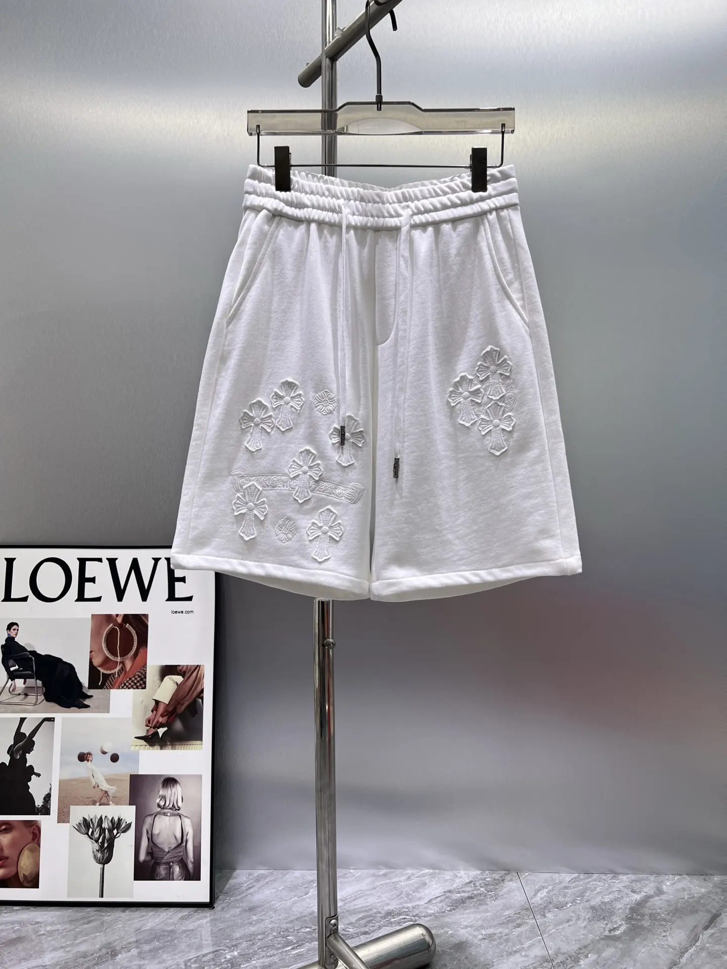 Embroidered Logo Cotton-Jersey Shorts D21012420