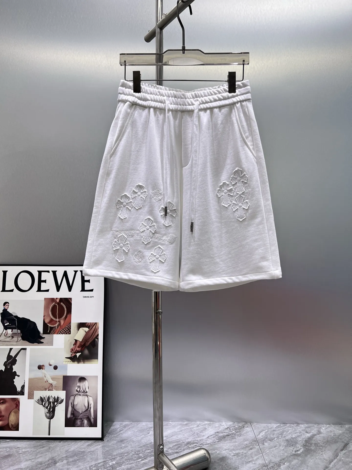 Embroidered Logo Cotton-Jersey Shorts D21012420
