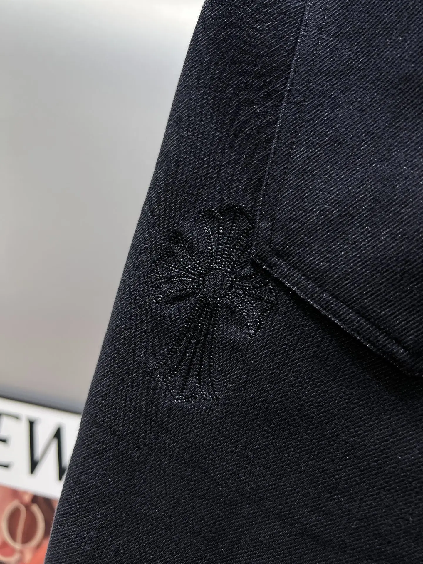 Embroidered Logo Denim Drawstring Shorts D21012409 — view 8