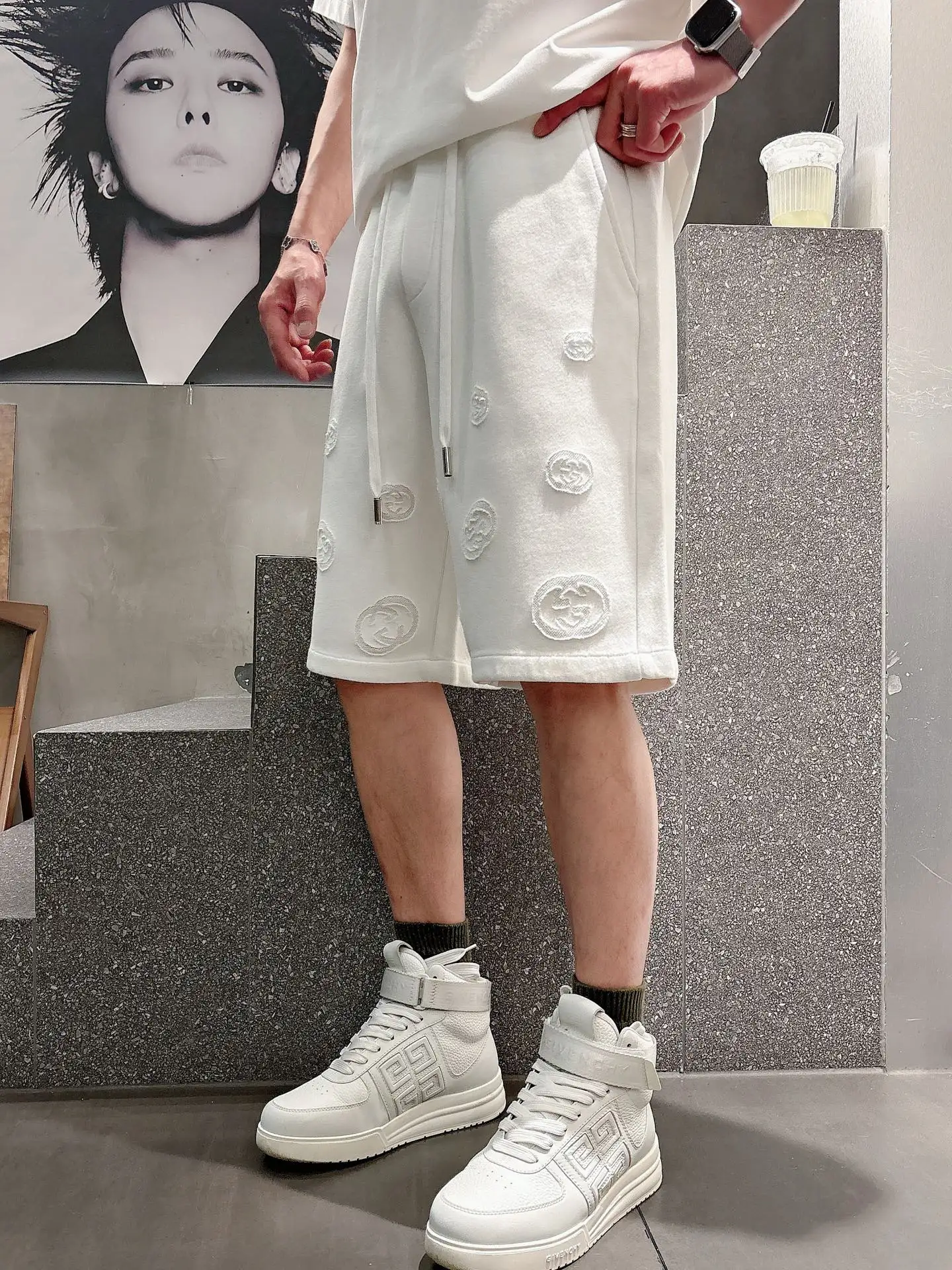 Interlocking G Laser-Cut Jersey Shorts D18011432 — view 2