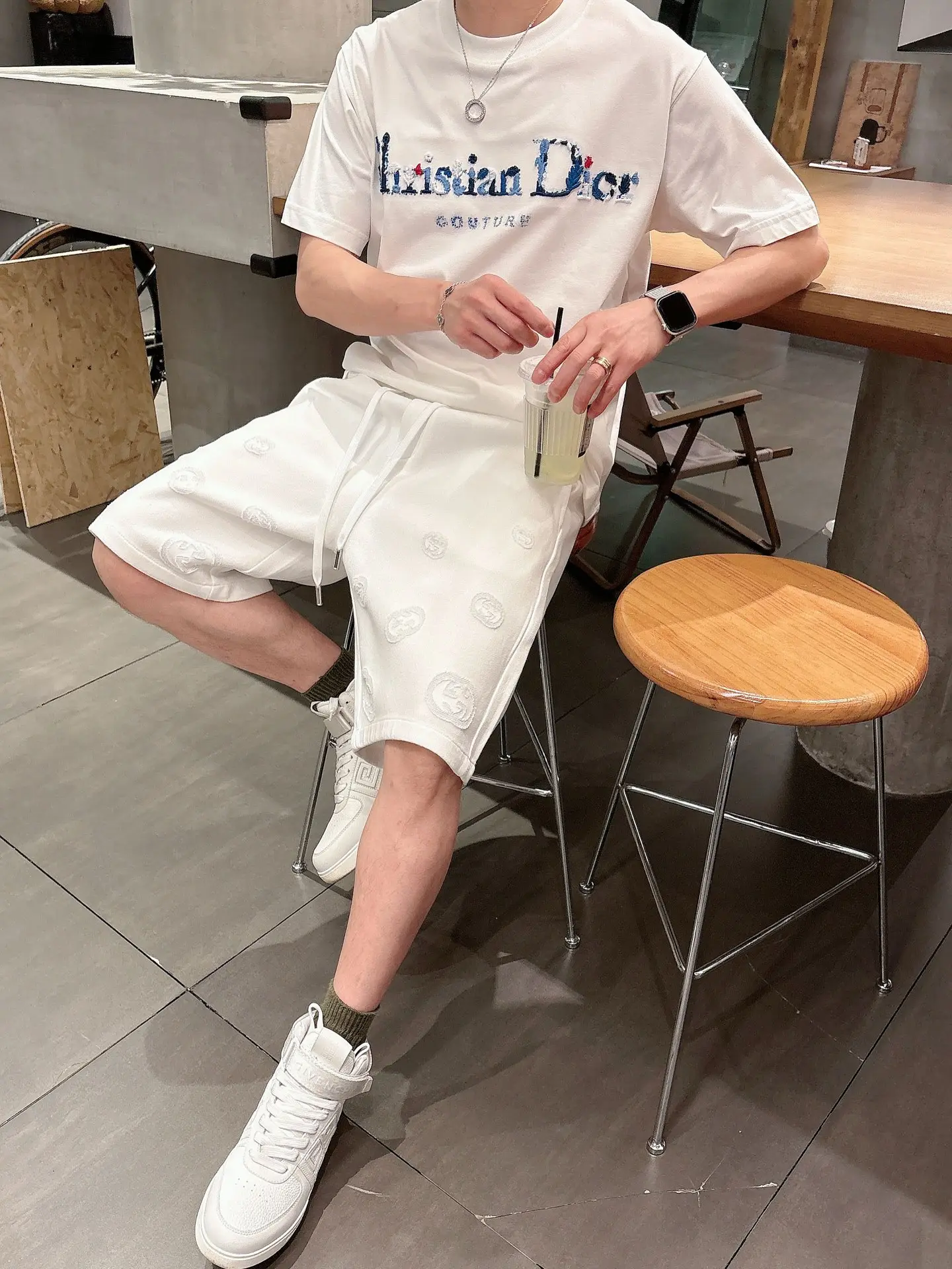 Interlocking G Laser-Cut Jersey Shorts D18011432 — view 6