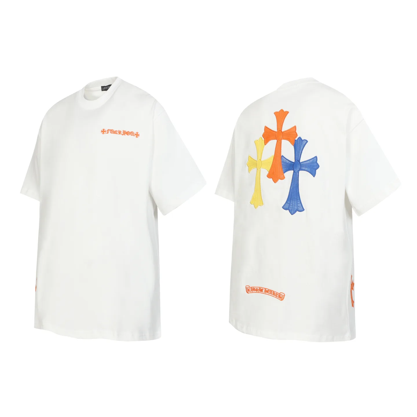 Multi-Color Cross Patch Cotton T-Shirt D10513951