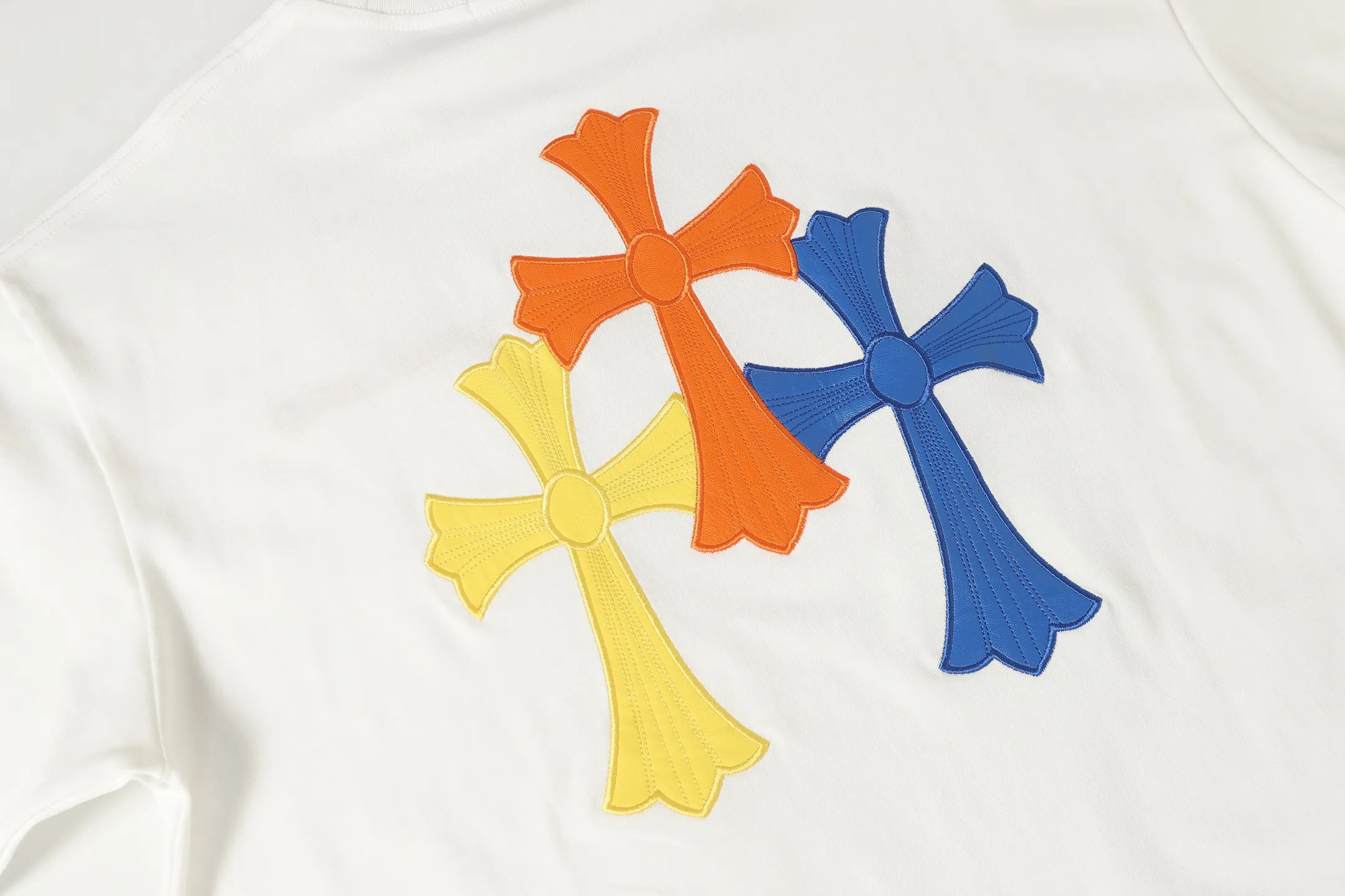 Multi-Color Cross Patch Cotton T-Shirt D10513951 — view 9