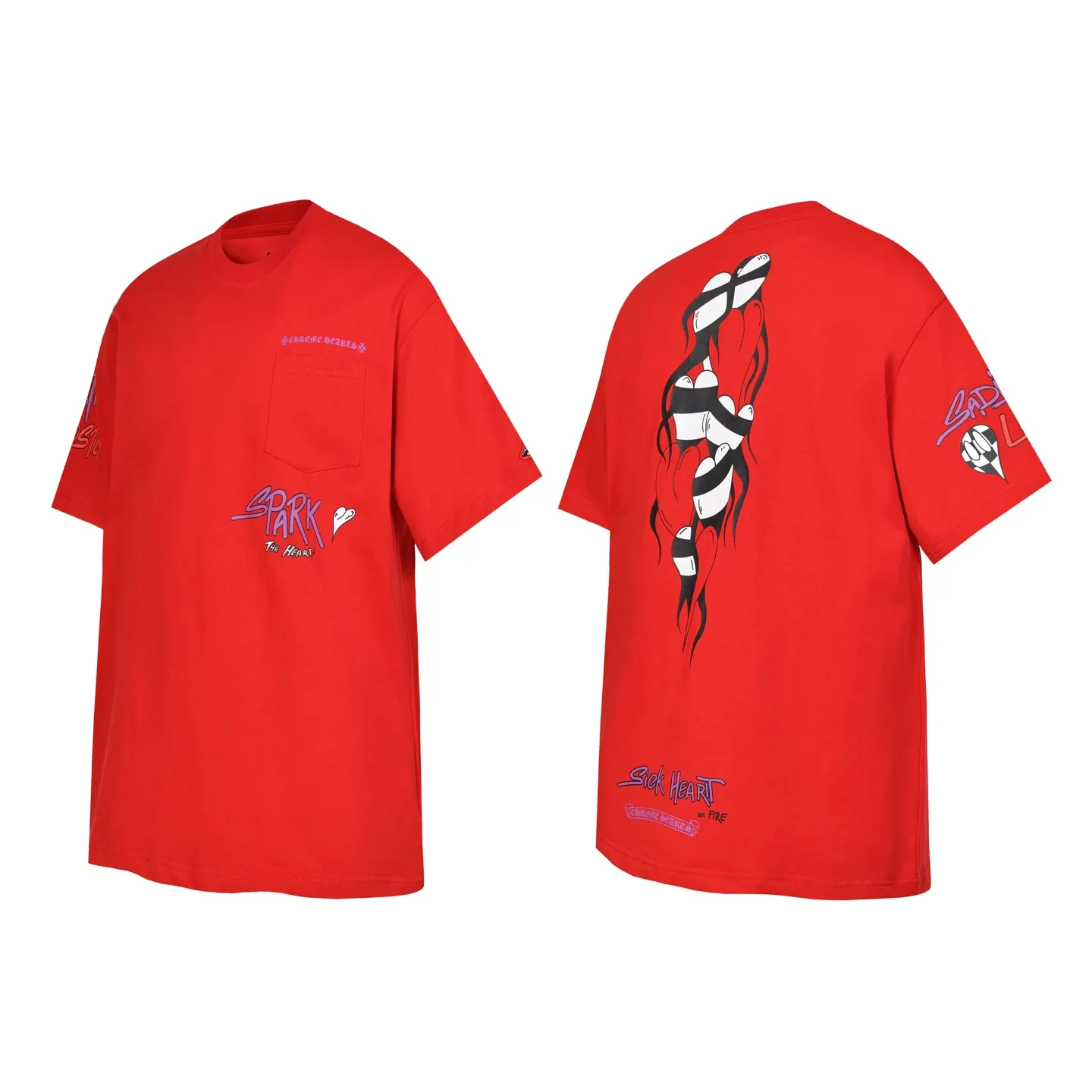 Chrome Hearts Graffiti Print Pocket T-Shirt D9513968
