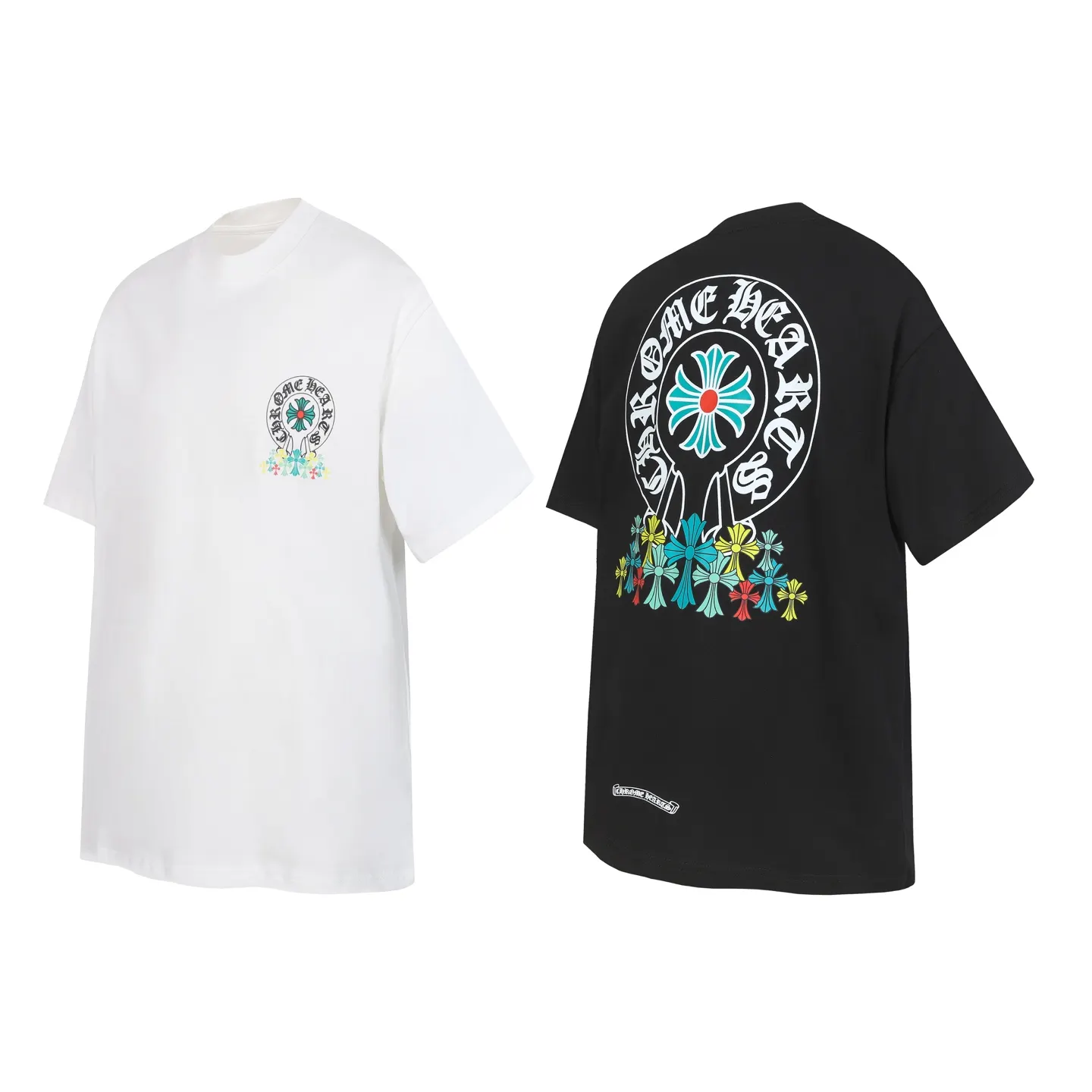 Multicolor Horseshoe Print Cotton T-Shirt D9514076