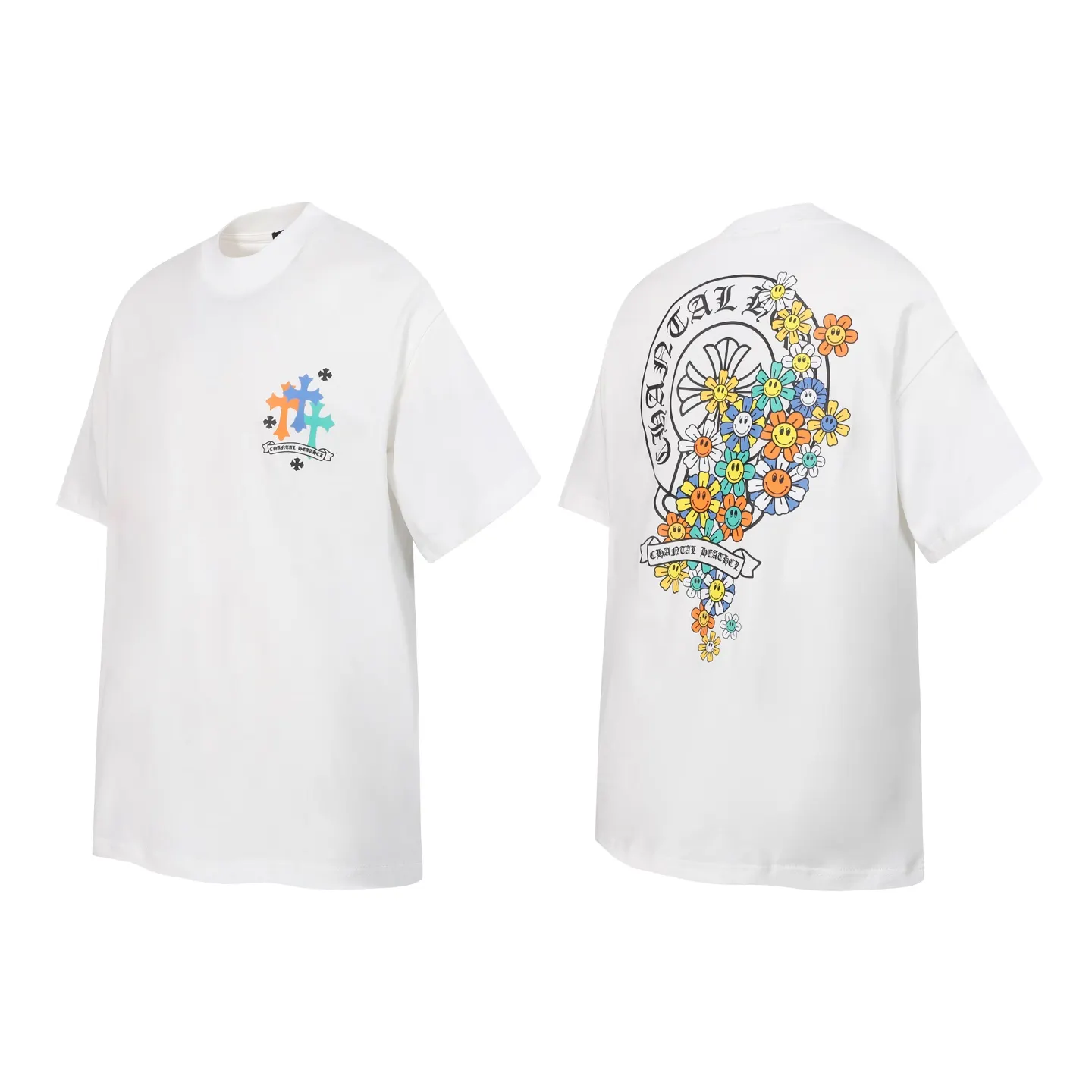 Chrome Hearts Horseshoe Floral Print T-Shirt D9514078